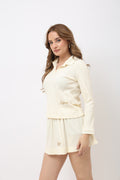 Roux Off White Pleated Skirt