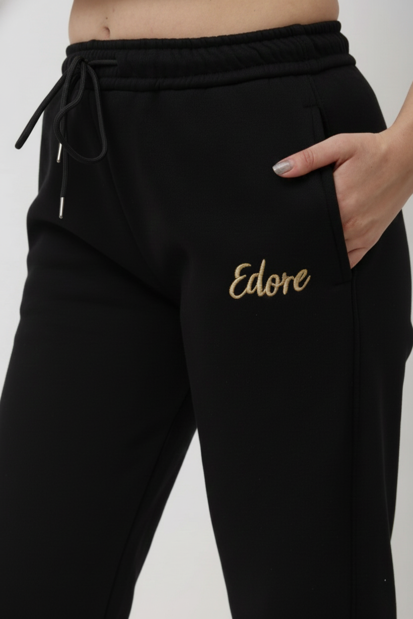 Halo Women's Black Tapered Pyjama