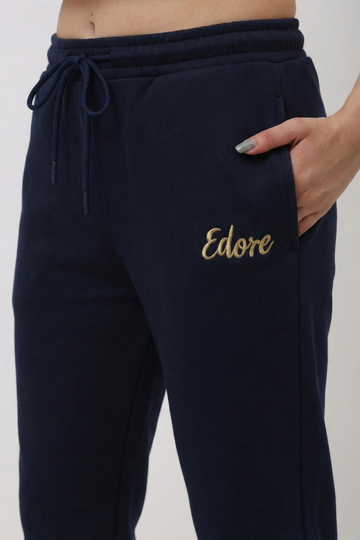 Halo Women's Navy Blue Tapered Pyjama