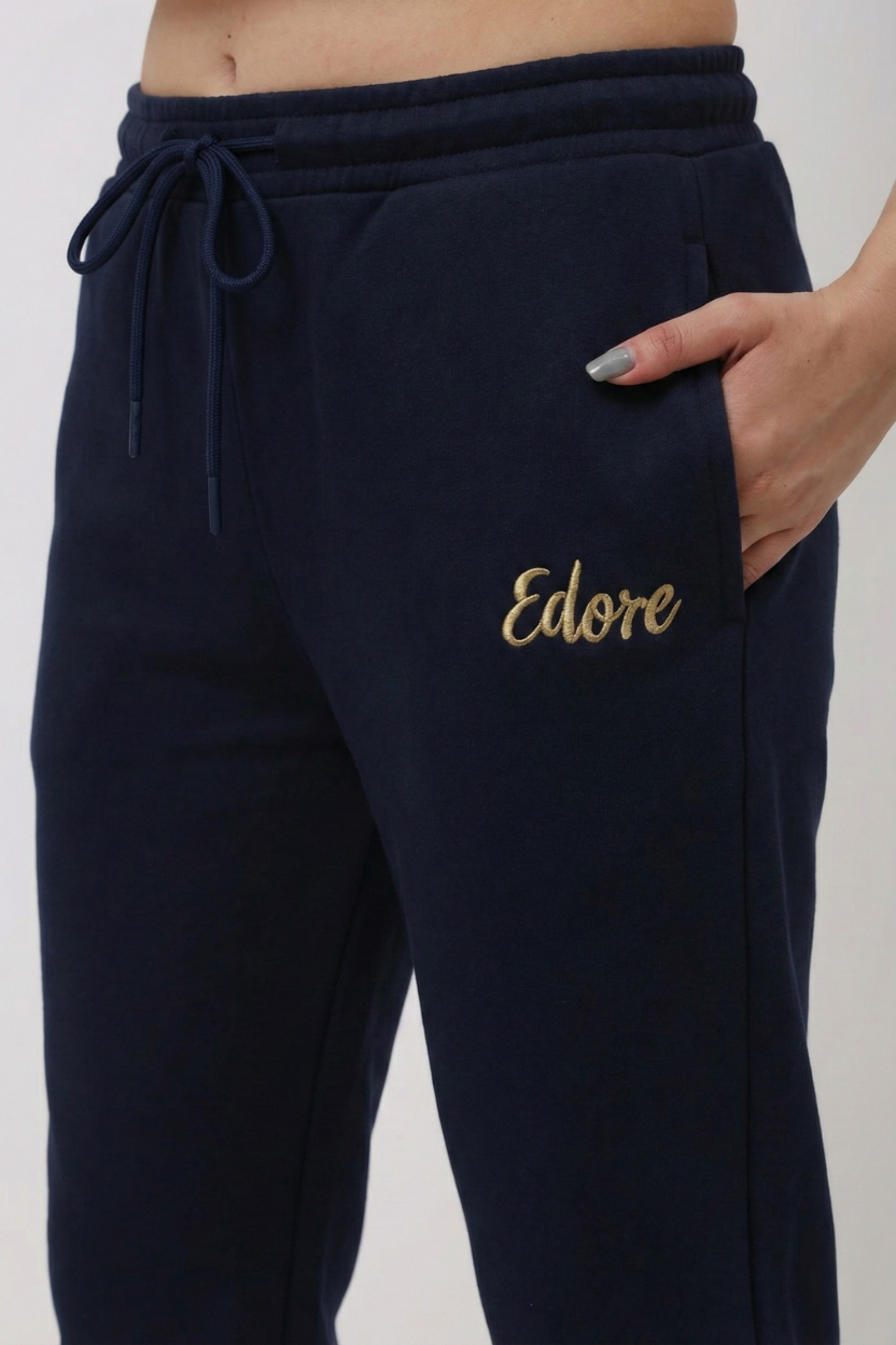 Halo Women's Navy Blue Tapered Pyjama