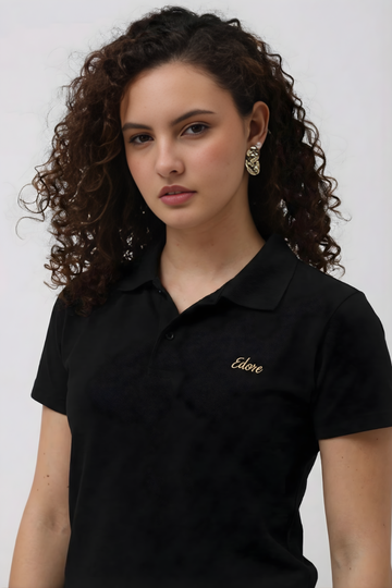 Ryse Women's Black Polo T-Shirt