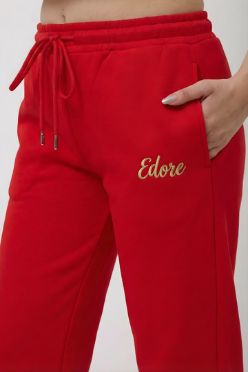 Halo Women's Red Tapered Pyjama