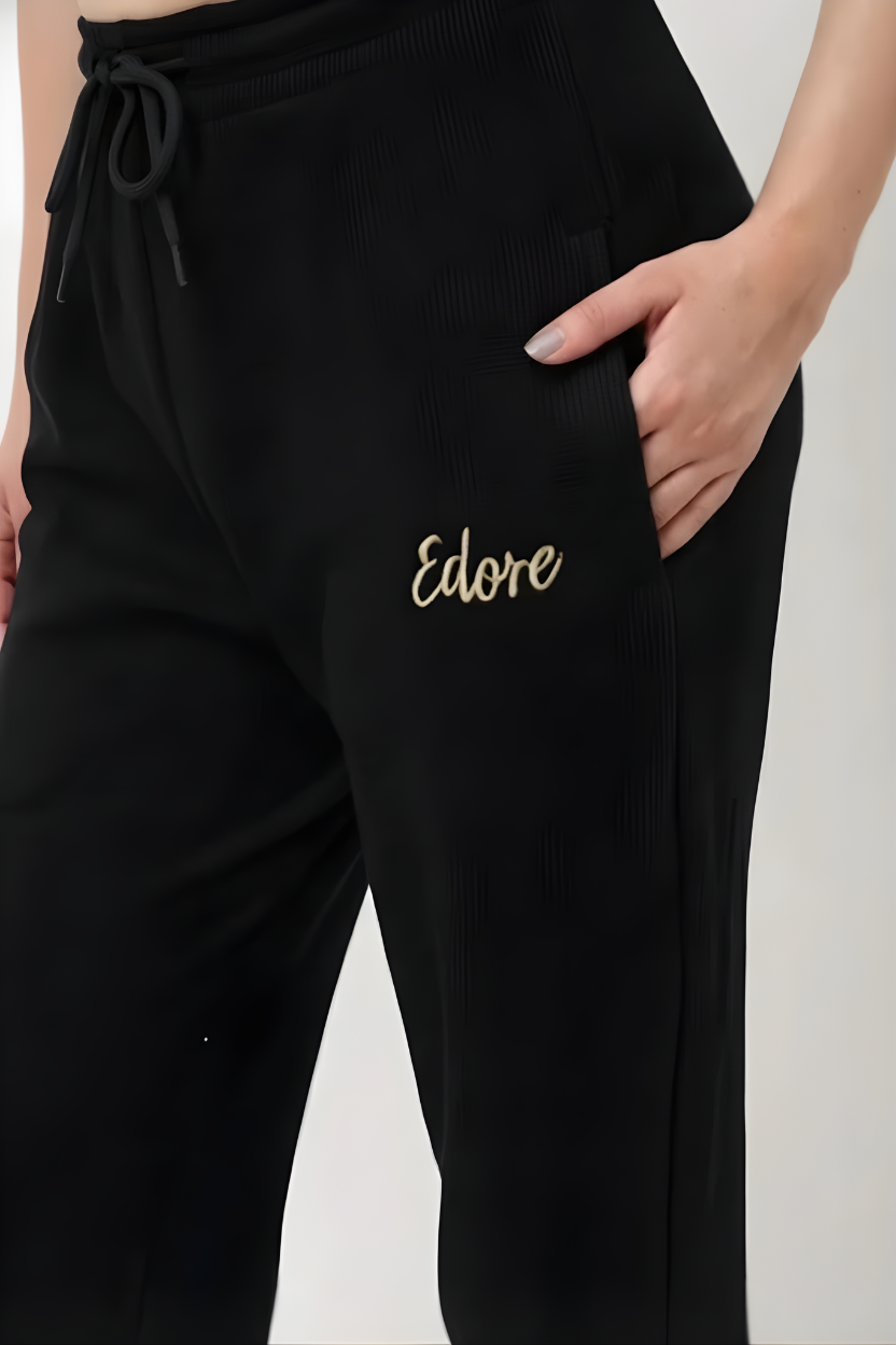 Cera Black Tapered Pyjama