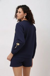 Elenor Navy Blue Co-ord Set