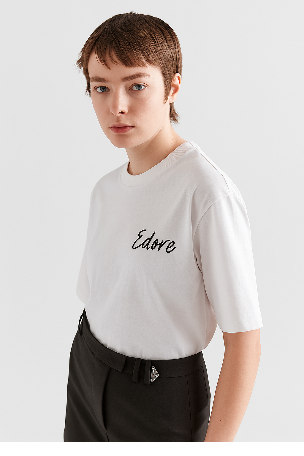 White Noir Signature Unisex Tee by Edore