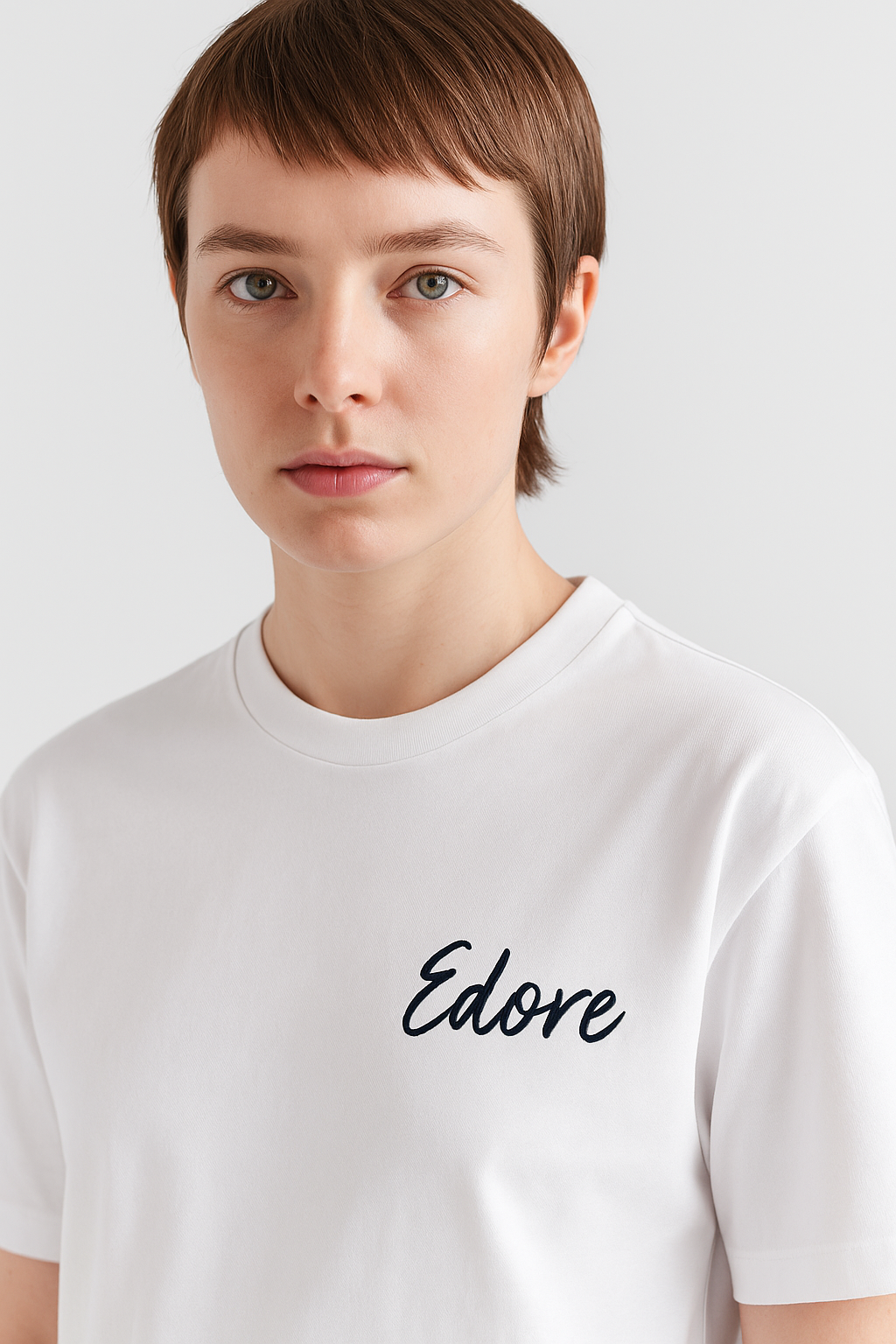 White Noir Signature Unisex Tee by Edore