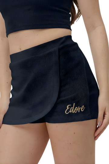 Rein Navy Blue Ribbed Skort