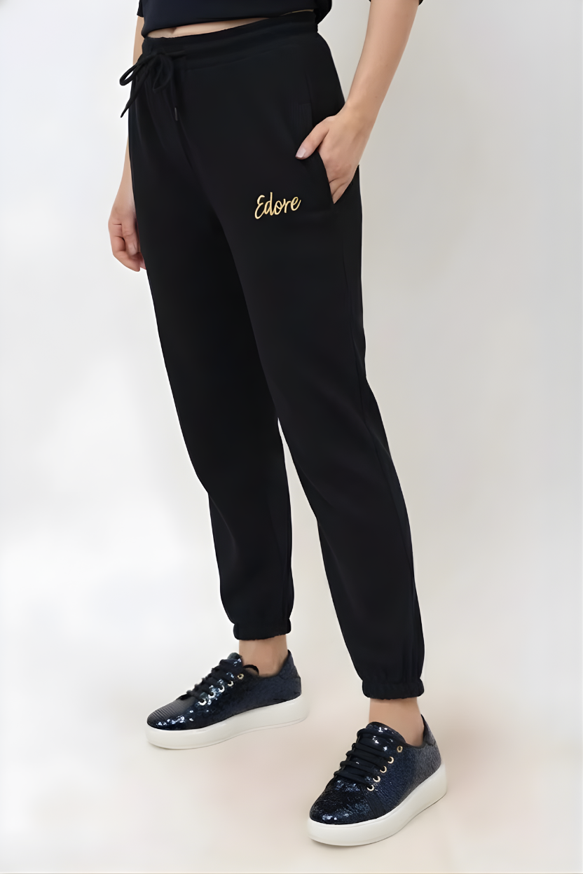 Cera Black Tapered Pyjama