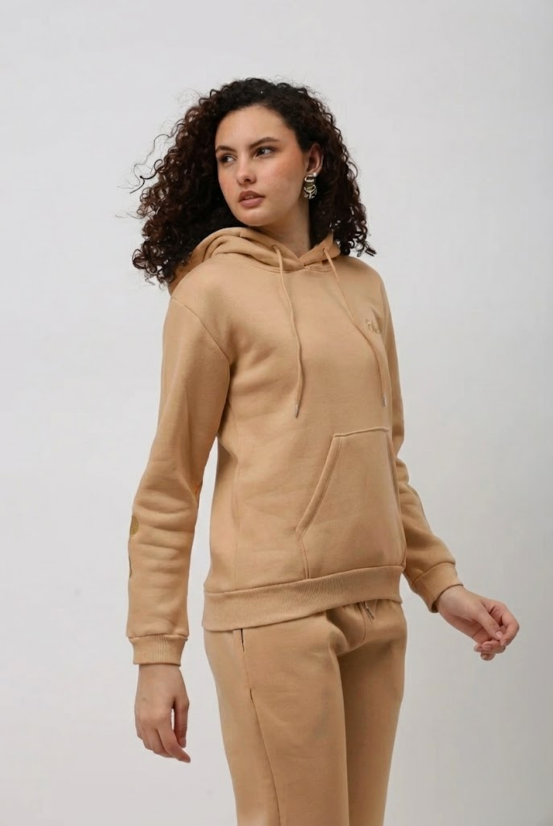 Rhea Beige Bow Hoodie