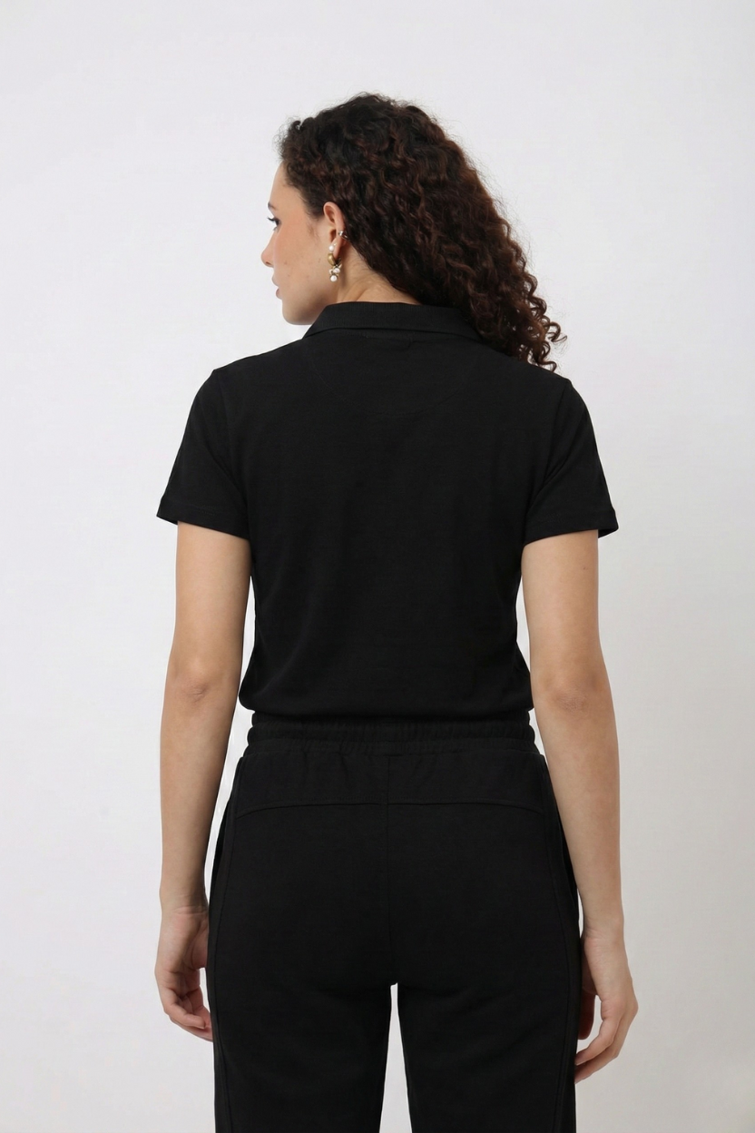 Ryse Women's Black Polo T-Shirt