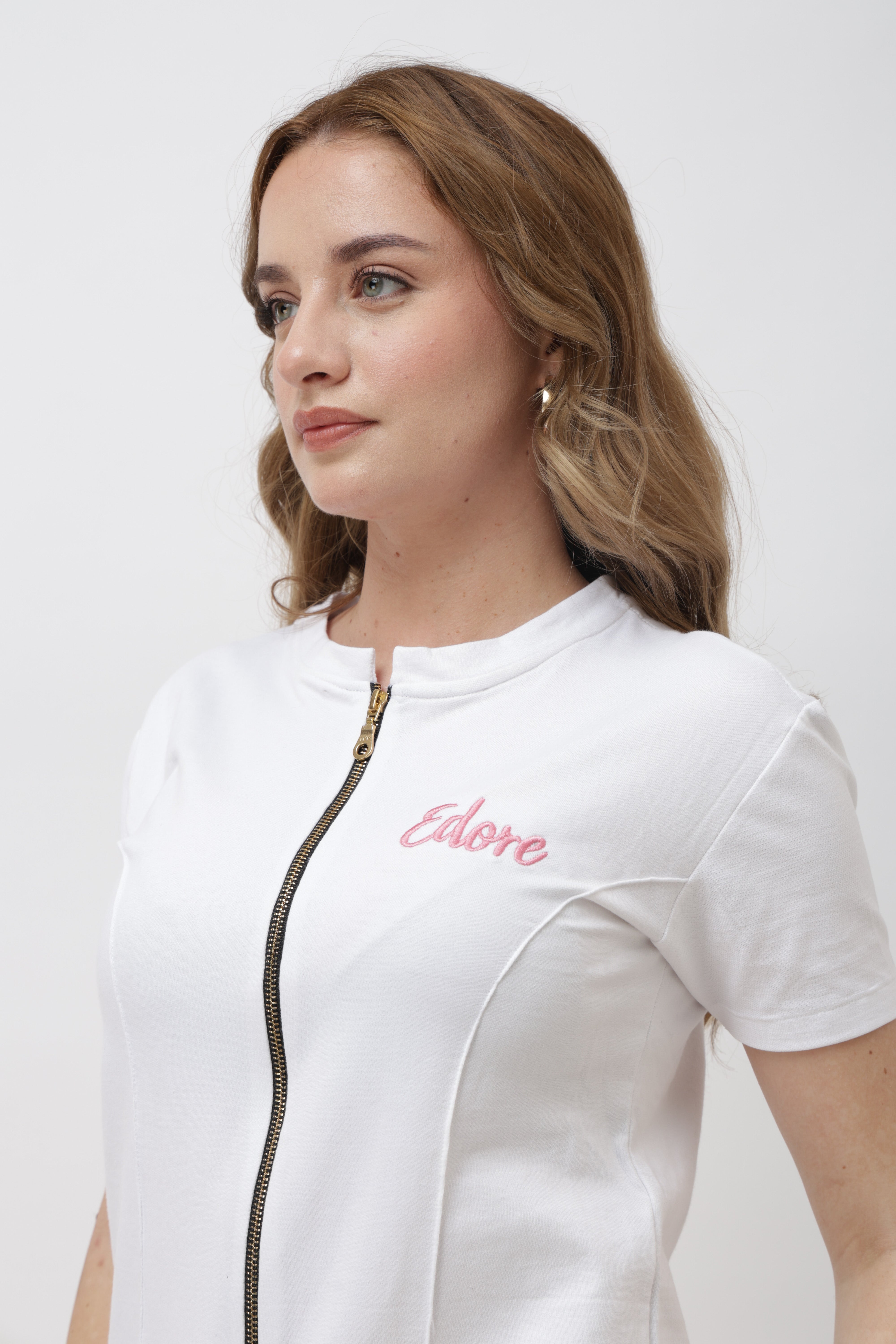 Isen White Pink Zip Jacket