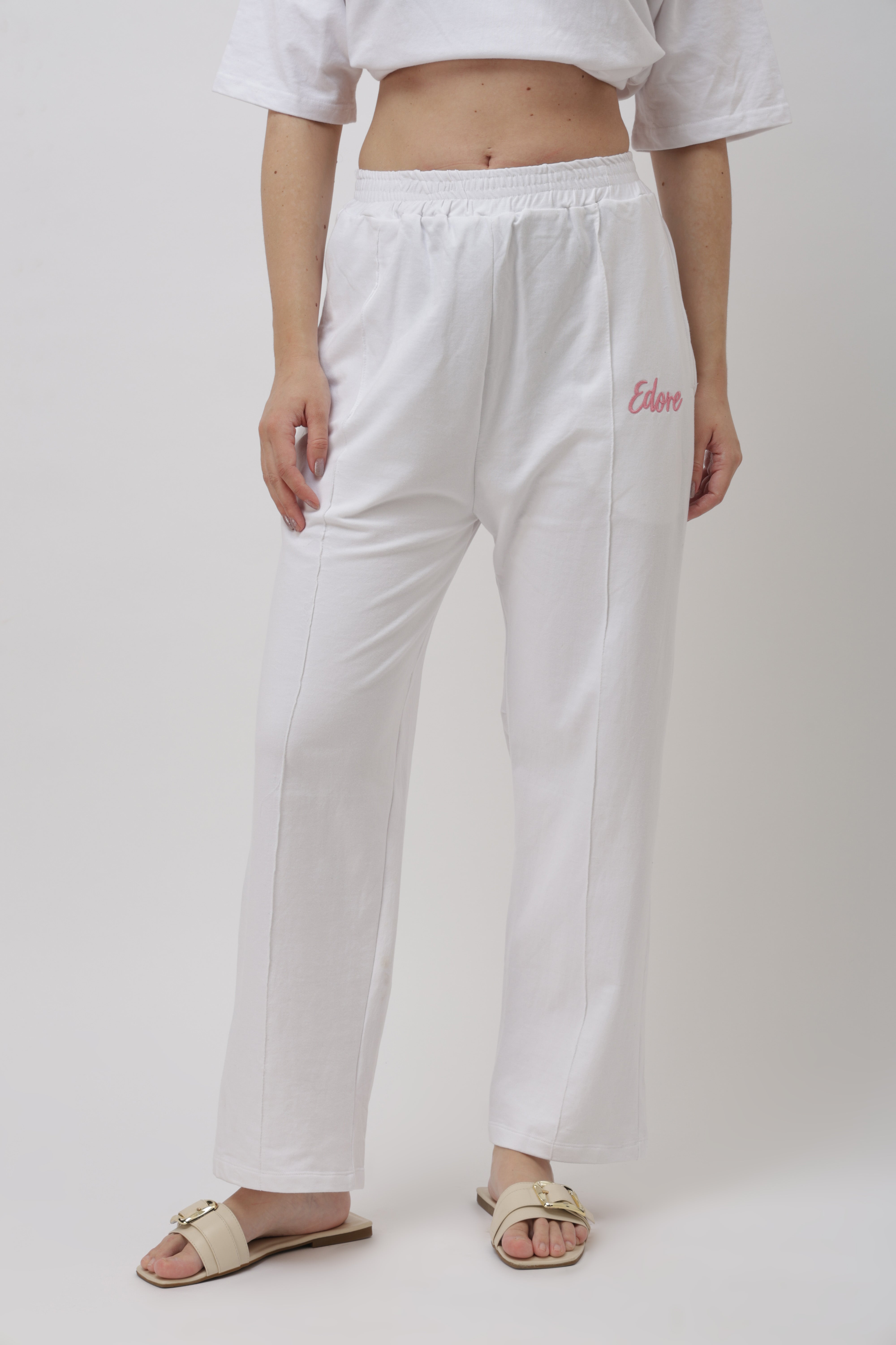 Kair White Straight Fit Pyjama