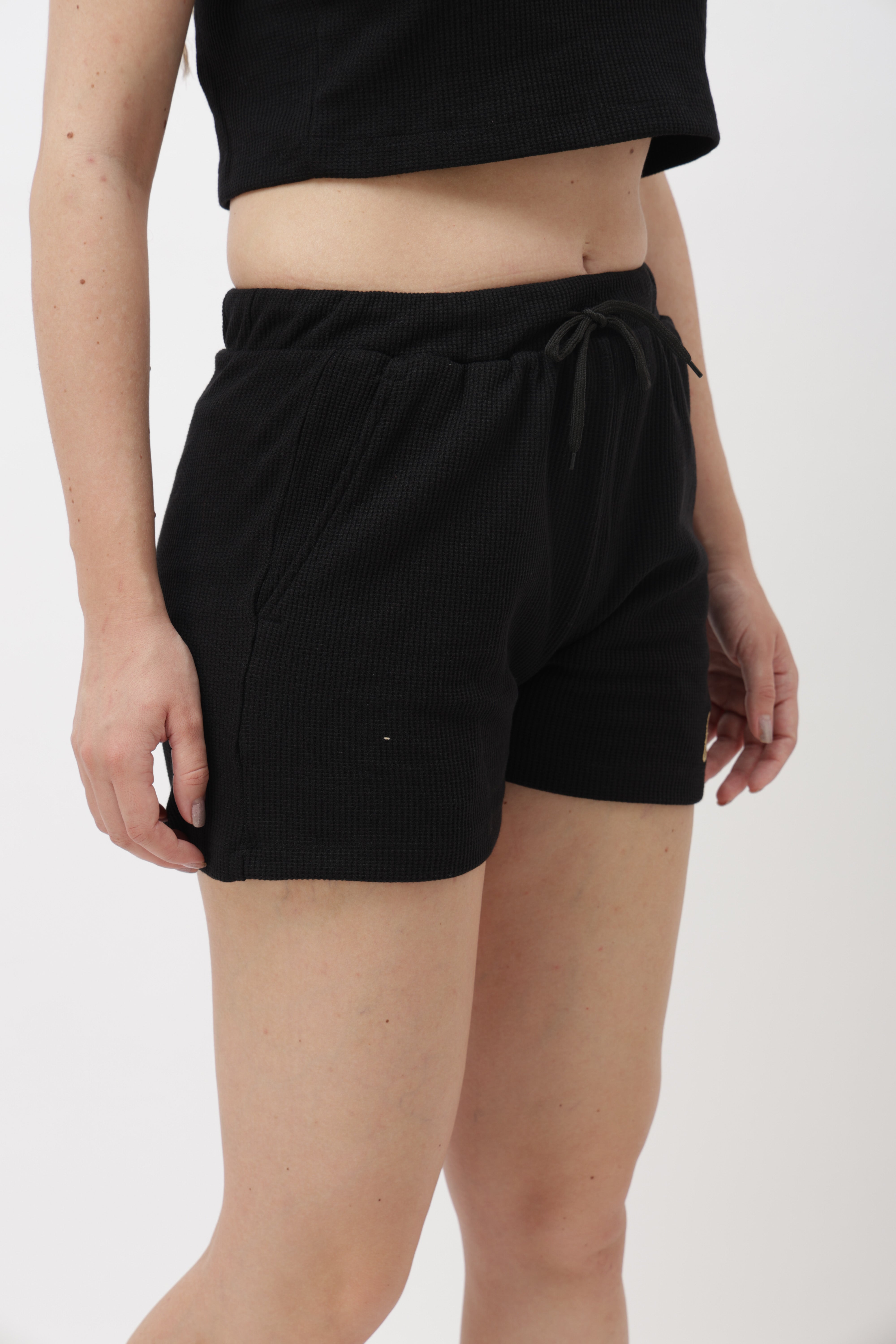 Noa Black Ribbed Shorts