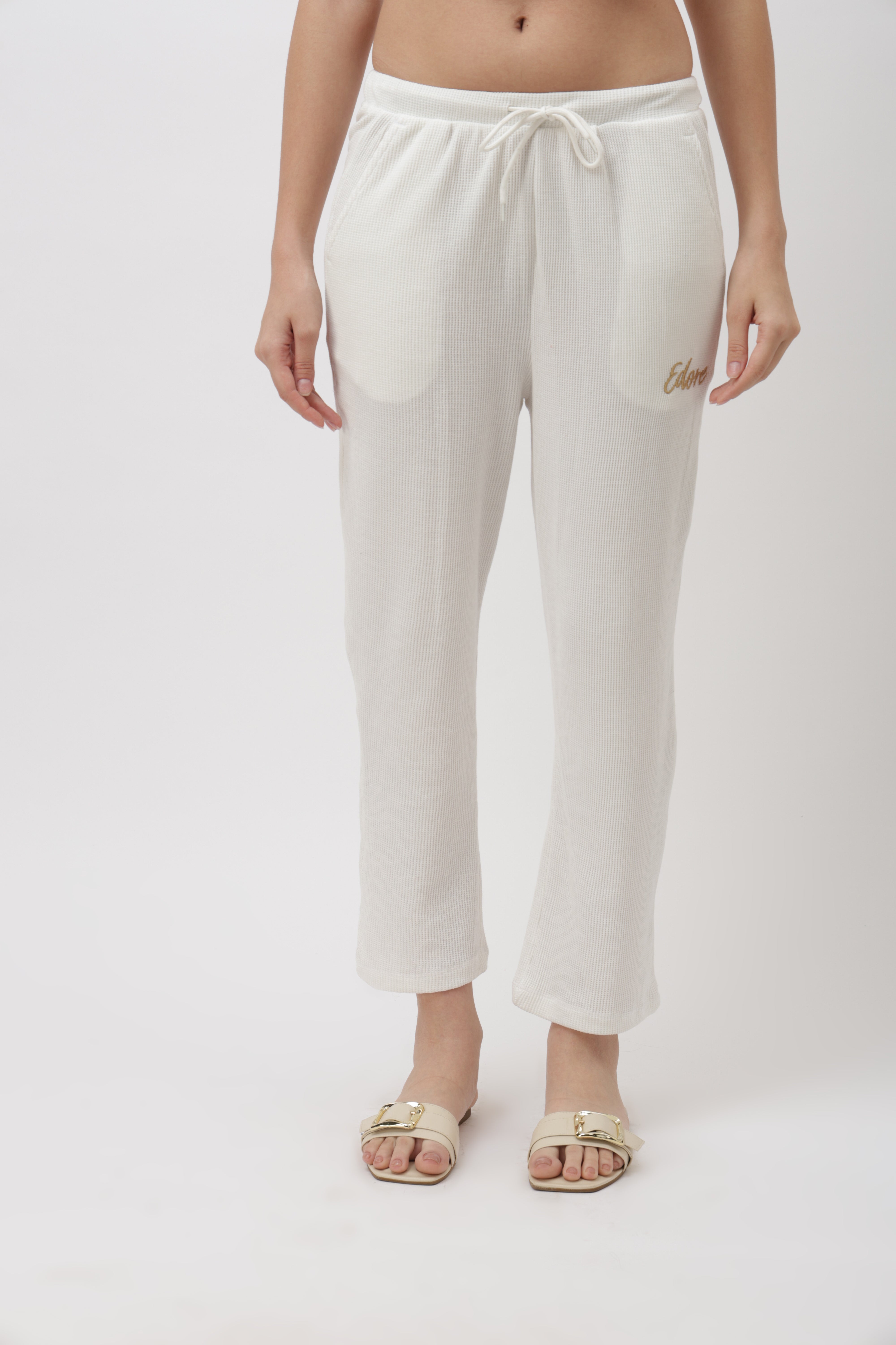 Sael White Ribbed Pyjama