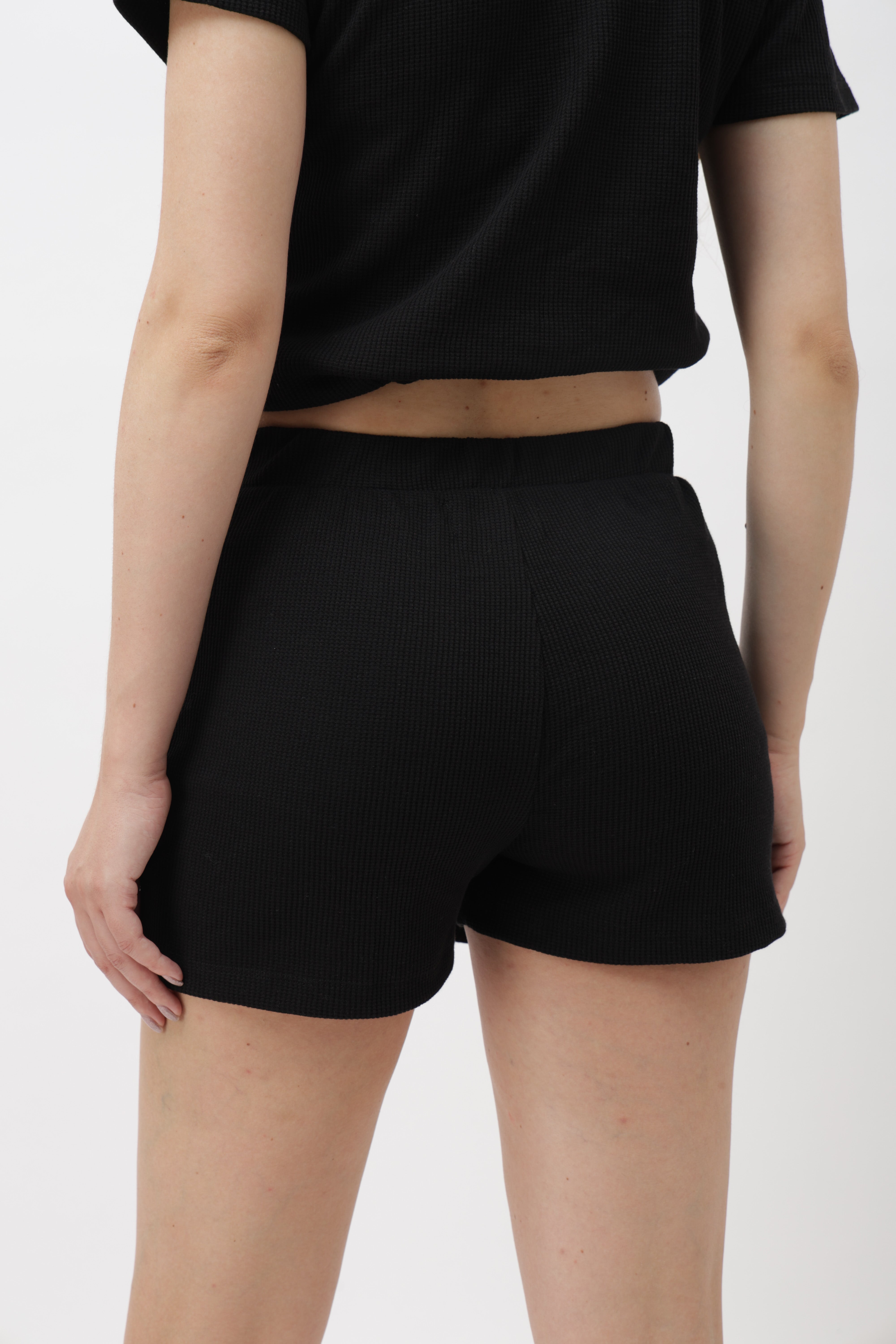 Rein Black Ribbed Skort