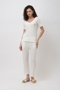 Inoa White Ribbed Co-ord Set