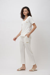 Inoa White Ribbed Co-ord Set