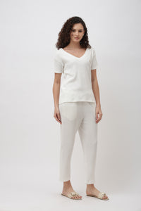 Inoa White Ribbed Co-ord Set