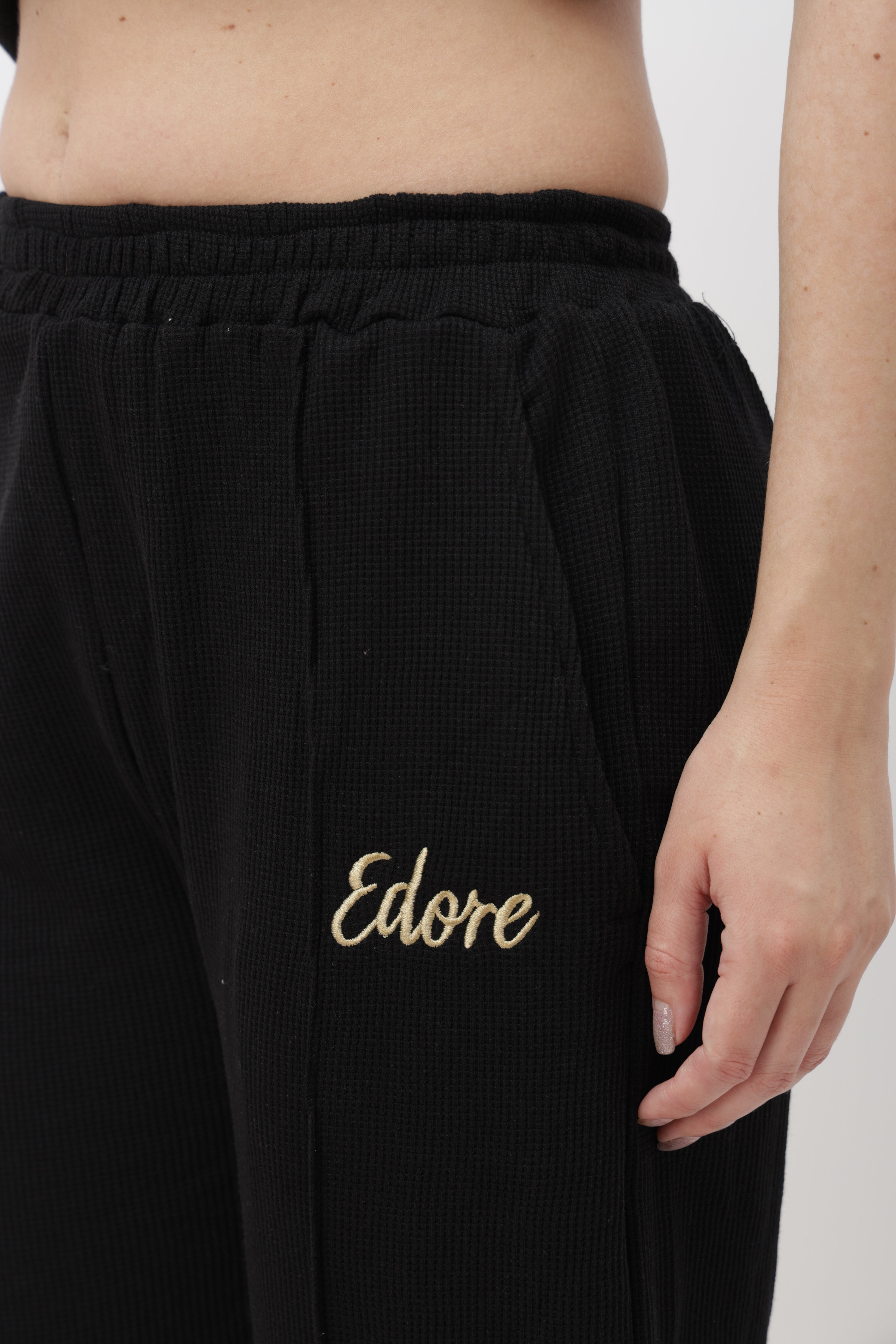 Sael Black Ribbed Pyjama