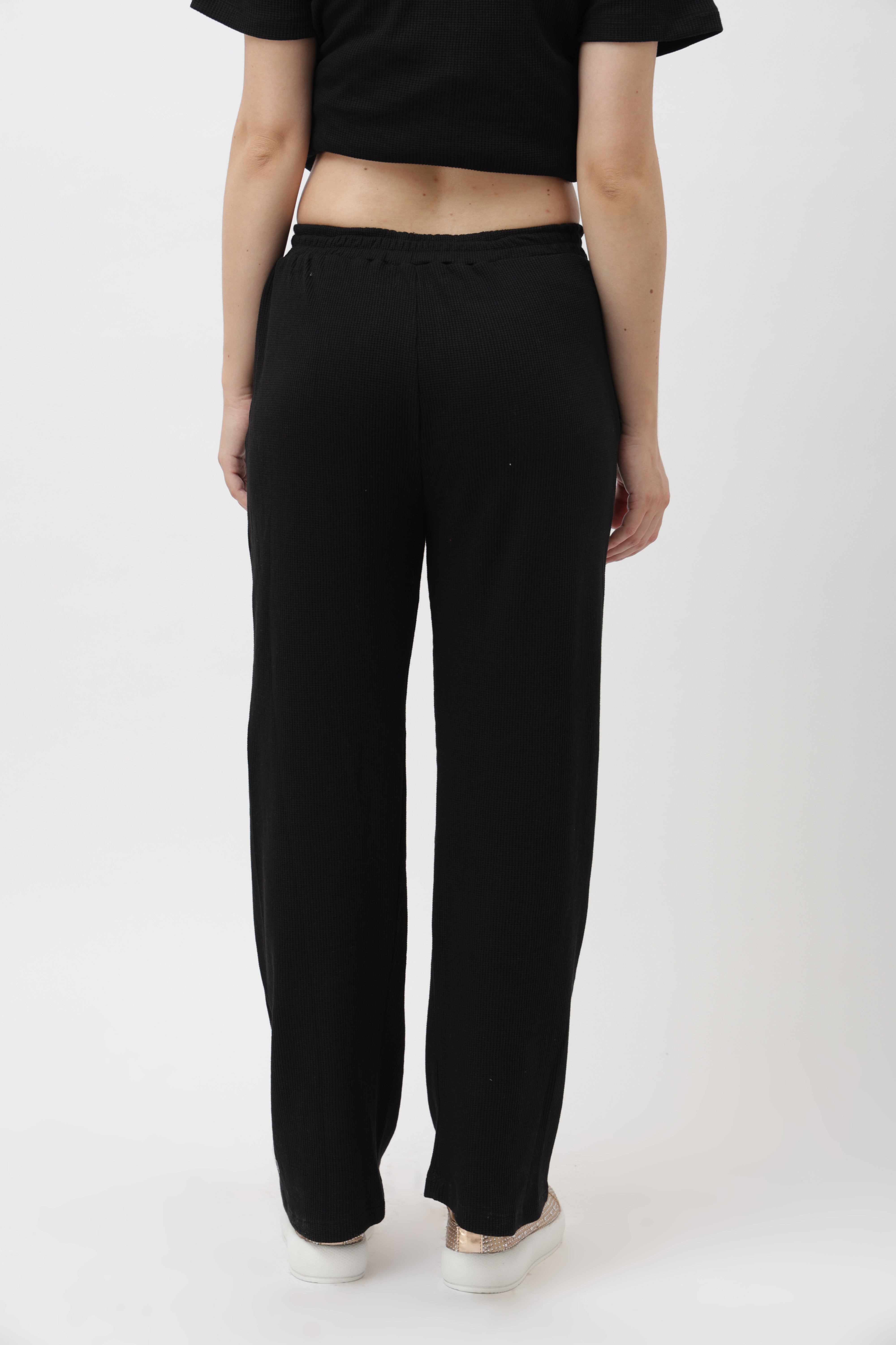 Sael Black Ribbed Pyjama