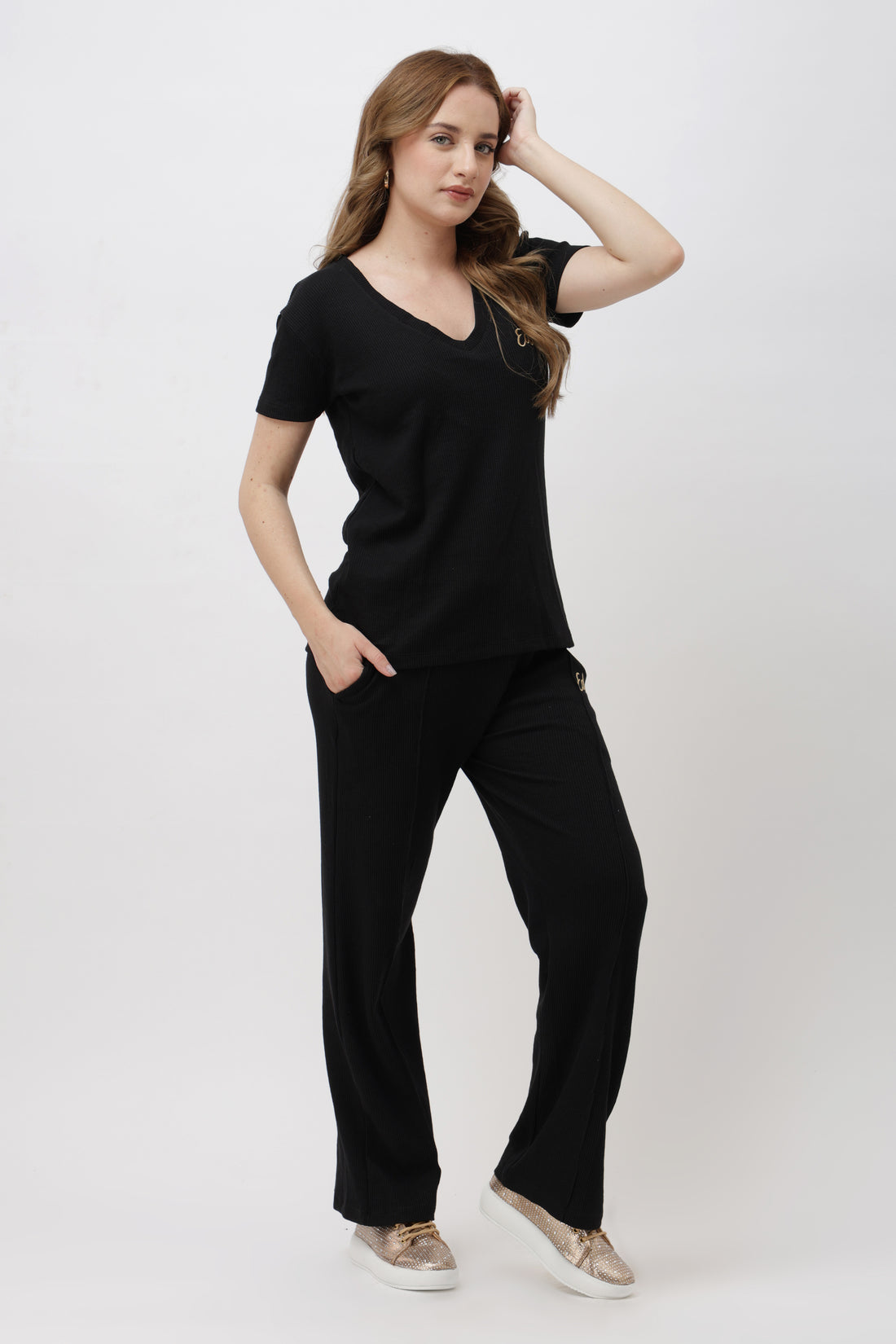Kairo Black V-Neck T-Shirt