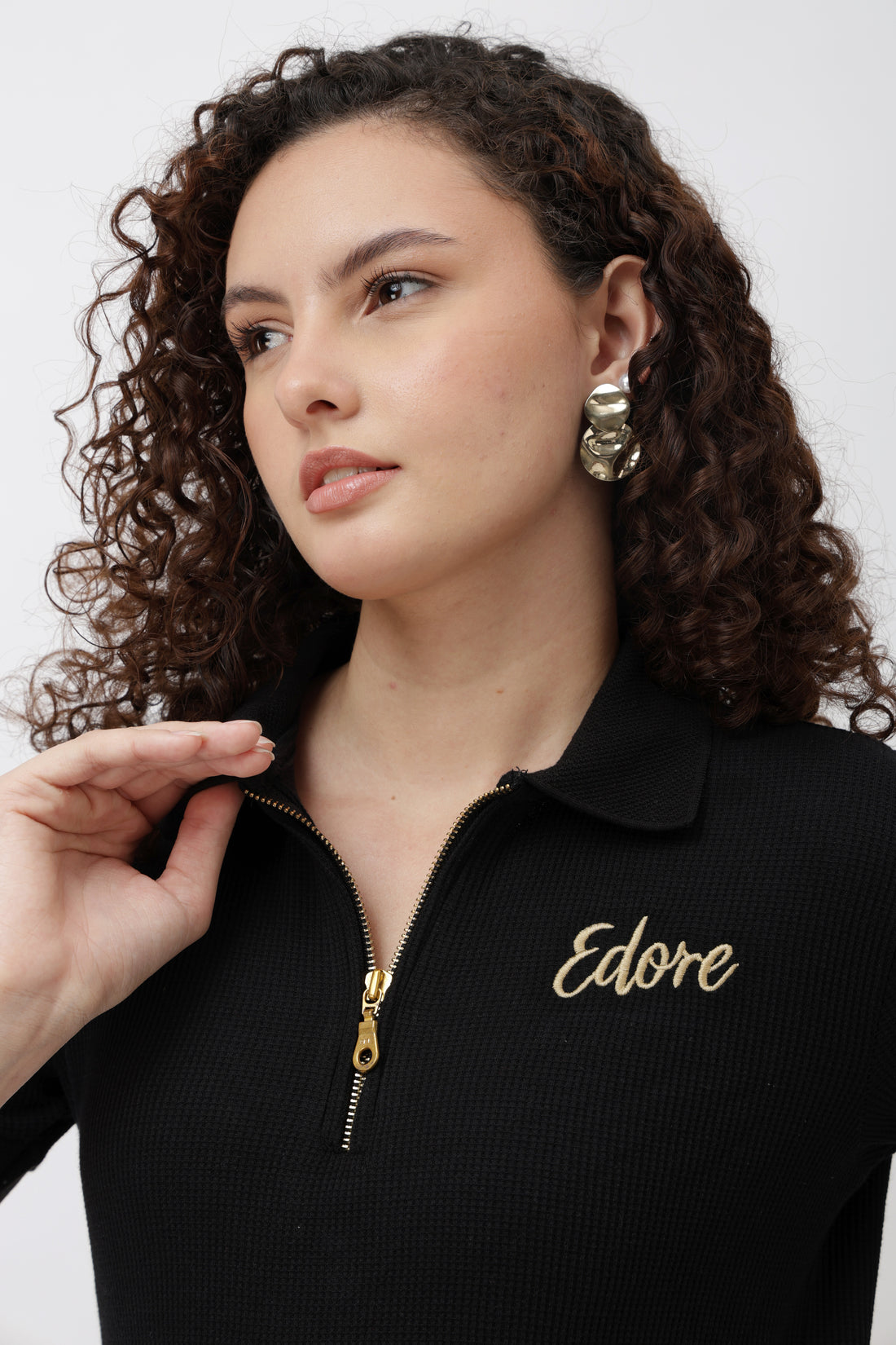 Cairn Unisex Black Half-Zip Polo T-Shirt