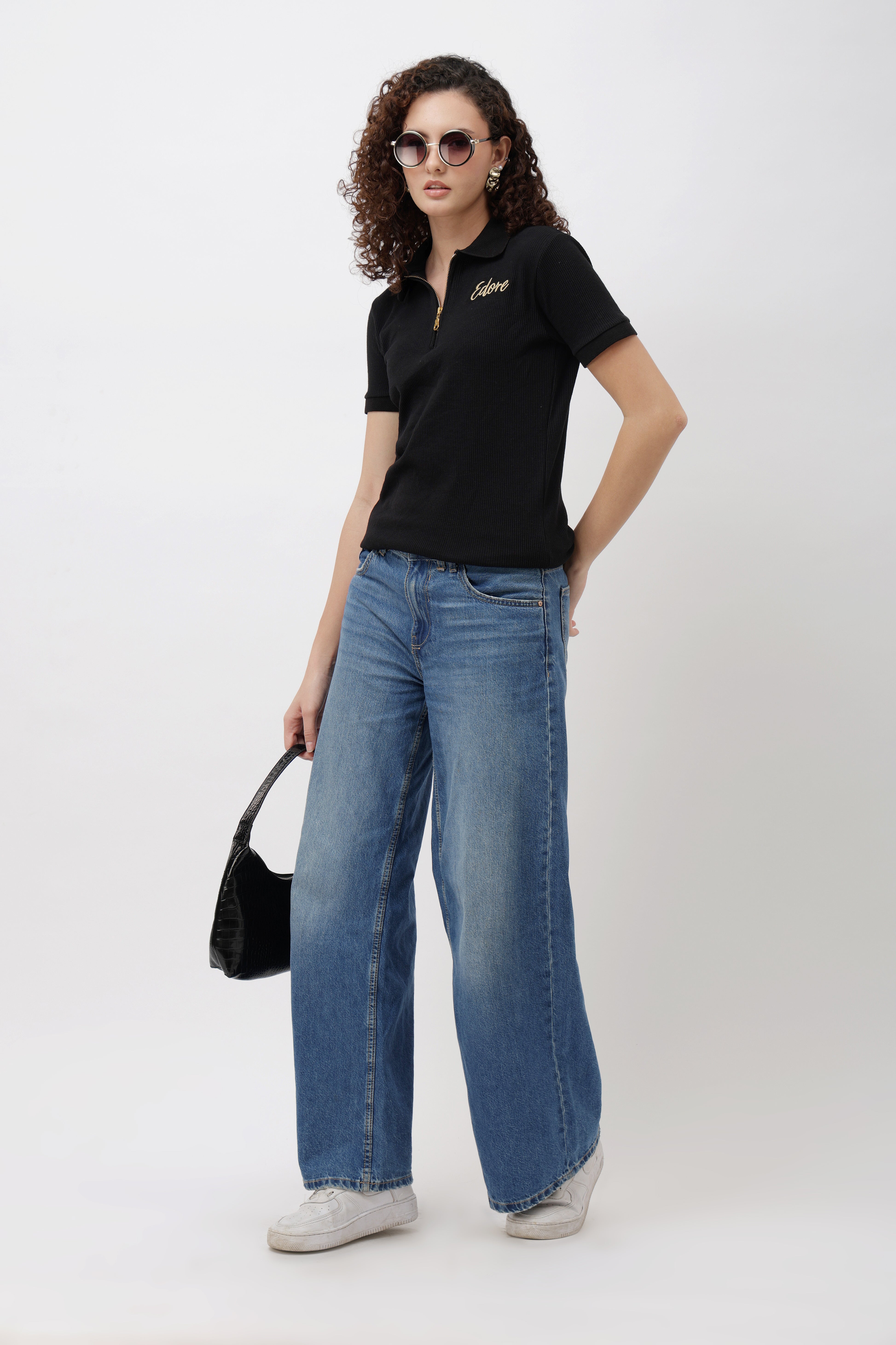 Cairn Unisex Black Half-Zip Polo T-Shirt