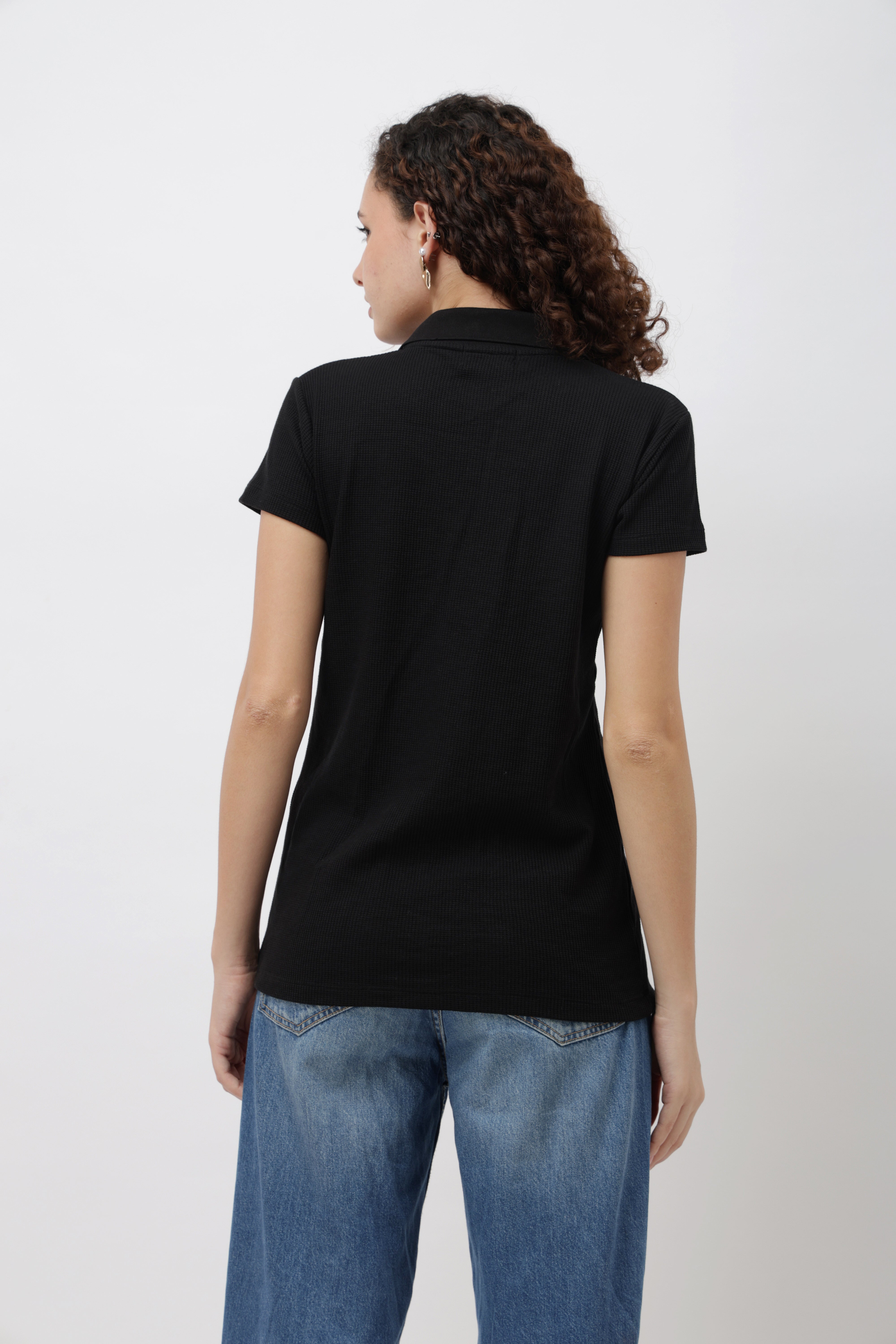 Mylen Black V-Neck T-Shirt