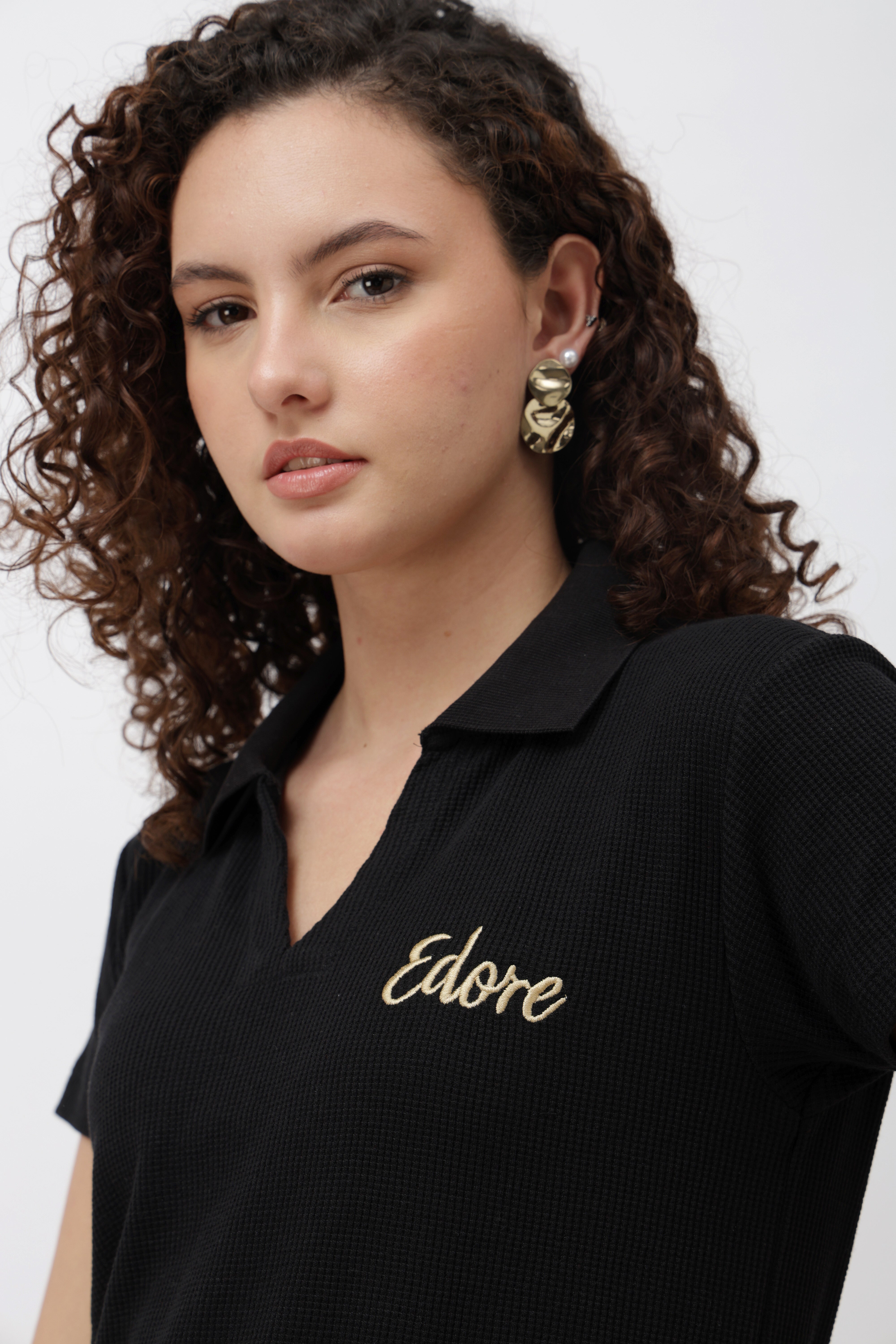 Mylen Black V-Neck T-Shirt