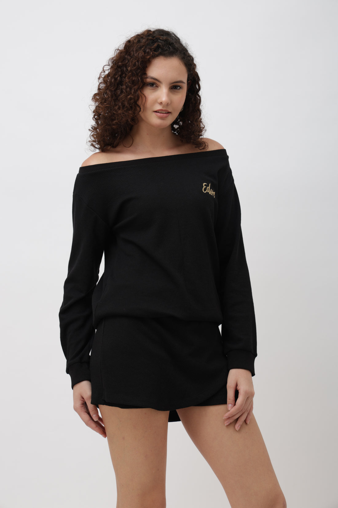 Avenor Black Boatneck Co-ord Set