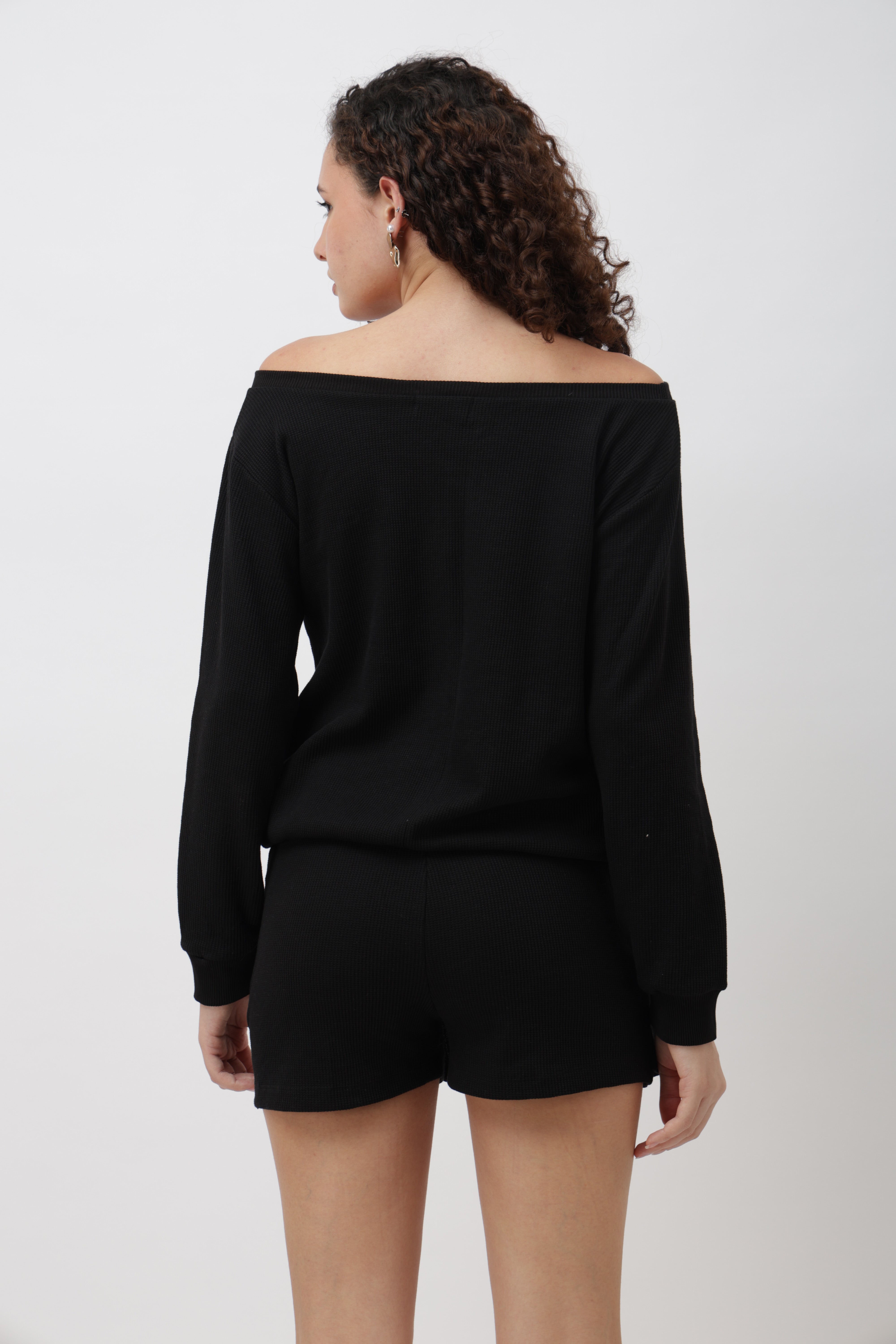 Aella Black Boatneck T-Shirt