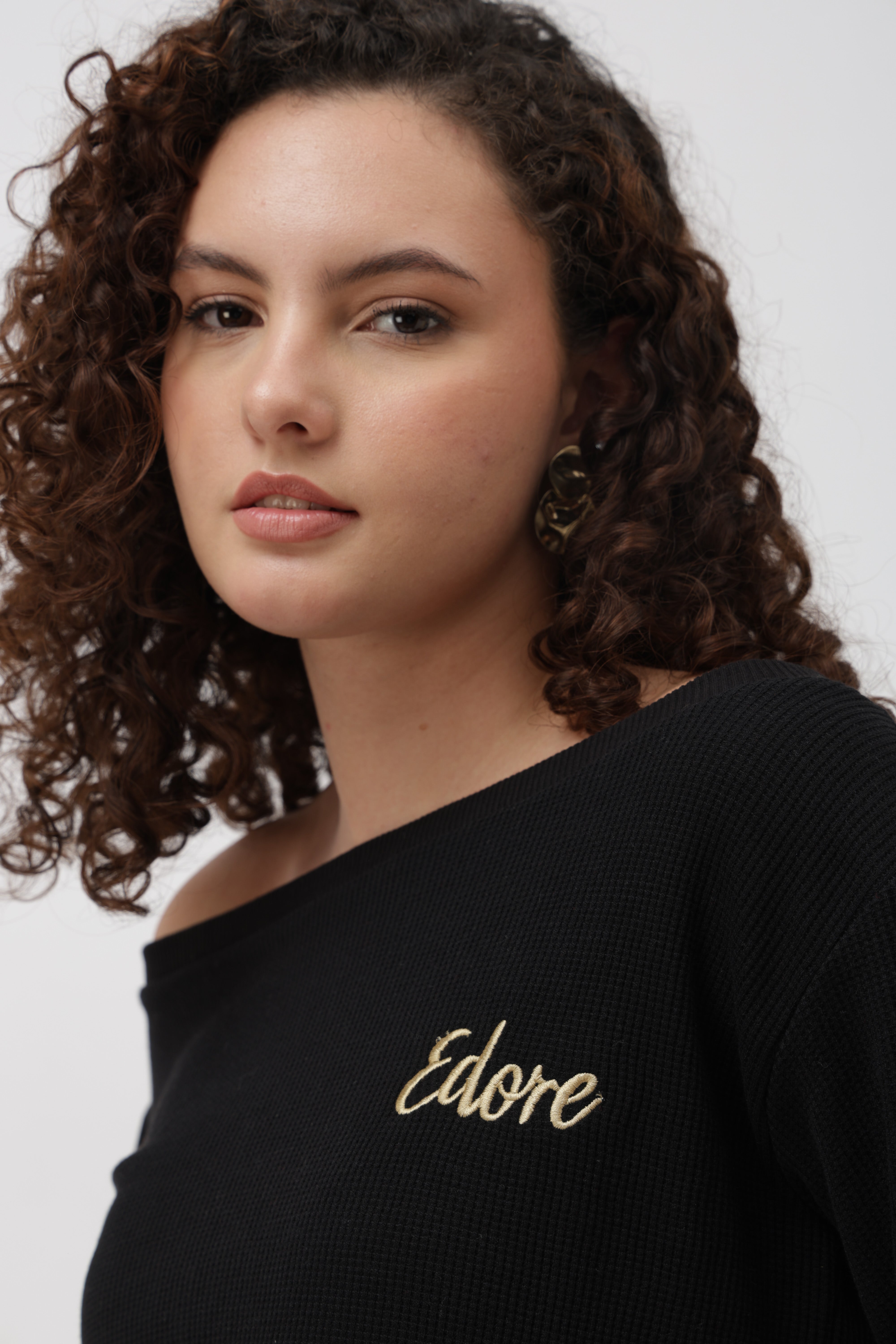 Aella Black Boatneck T-Shirt