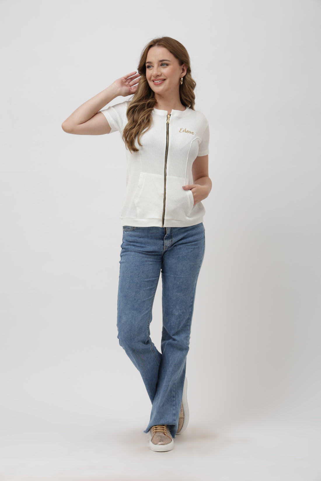 Isen White Gold Zip Jacket