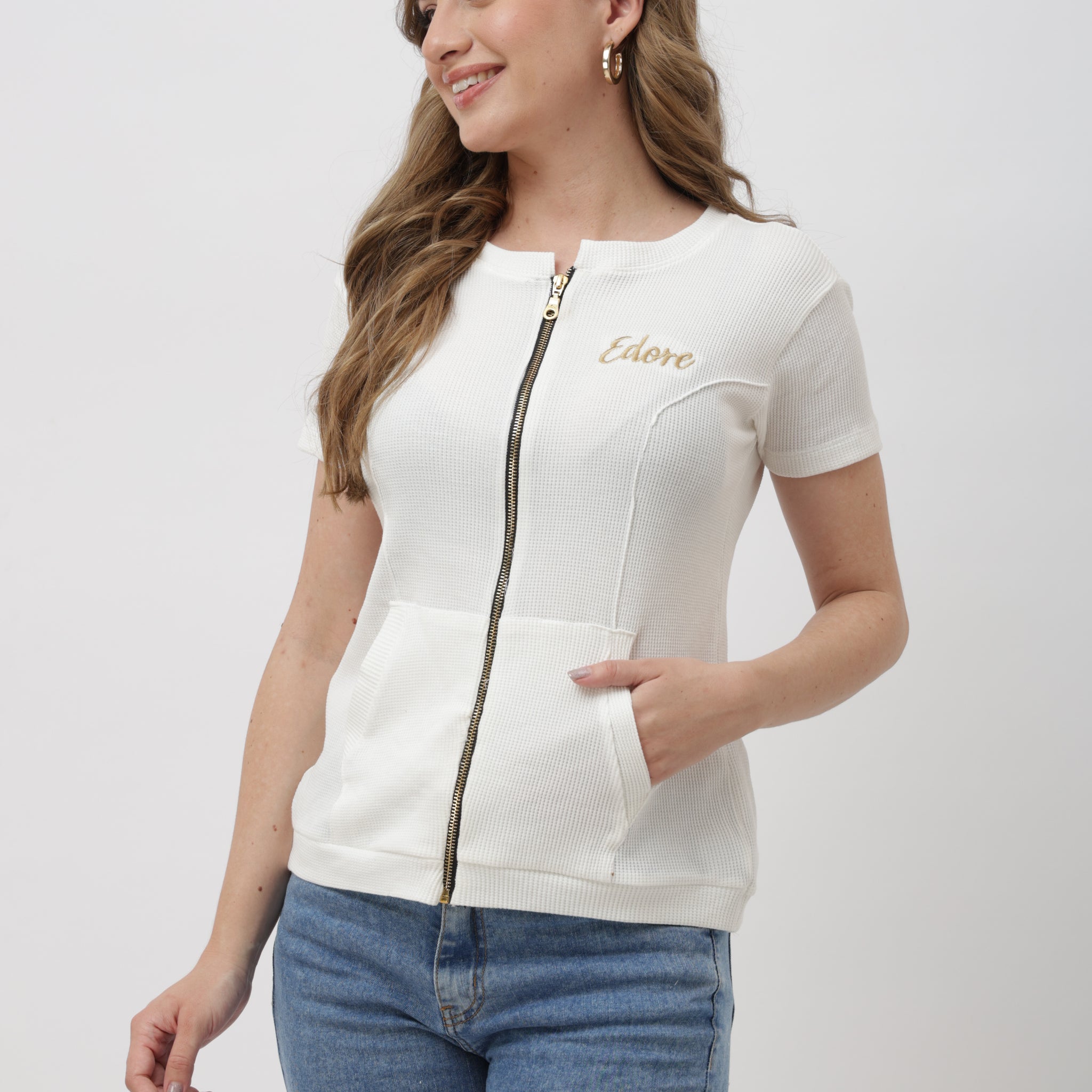 Isen White Gold Zip Jacket