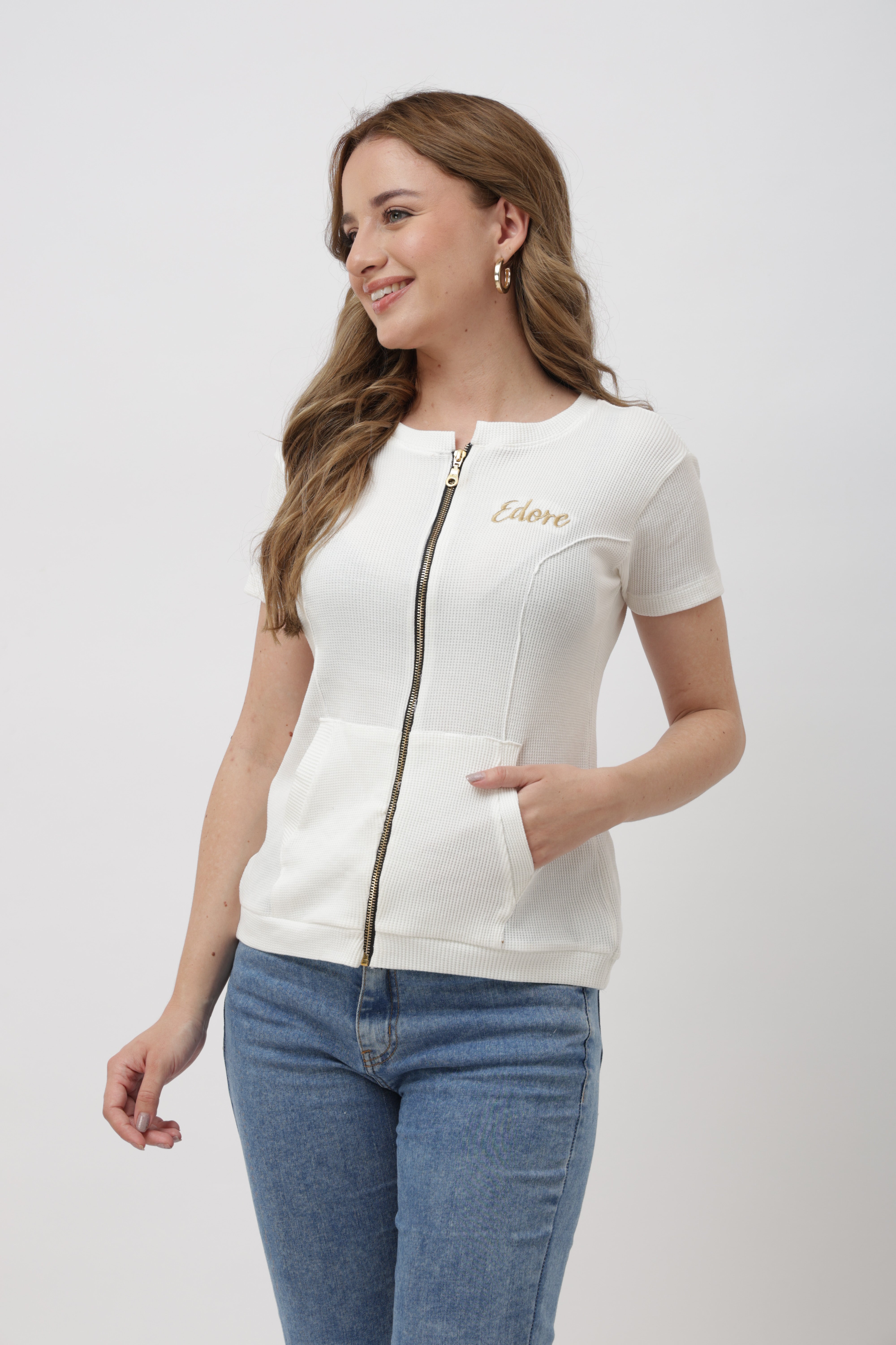 Isen White Gold Zip Jacket