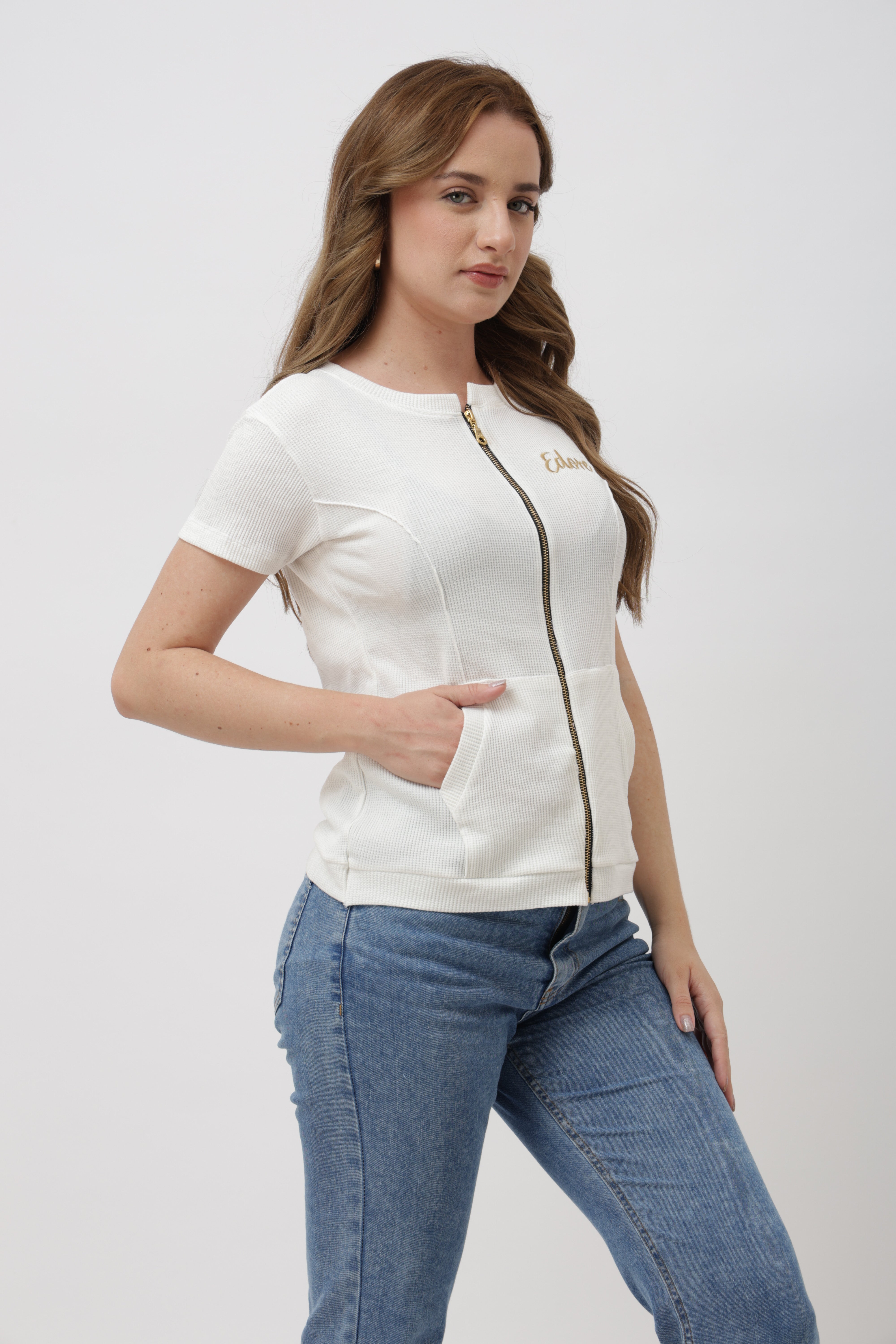 Isen White Gold Zip Jacket