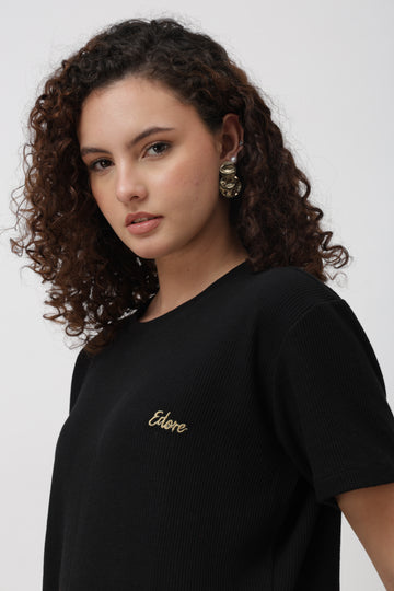 Lynel Unisex Black Relaxed Fit T-Shirt