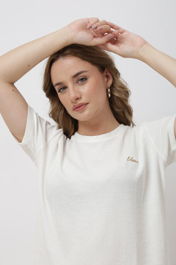 Lynel Unisex White Relaxed Fit T-Shirt