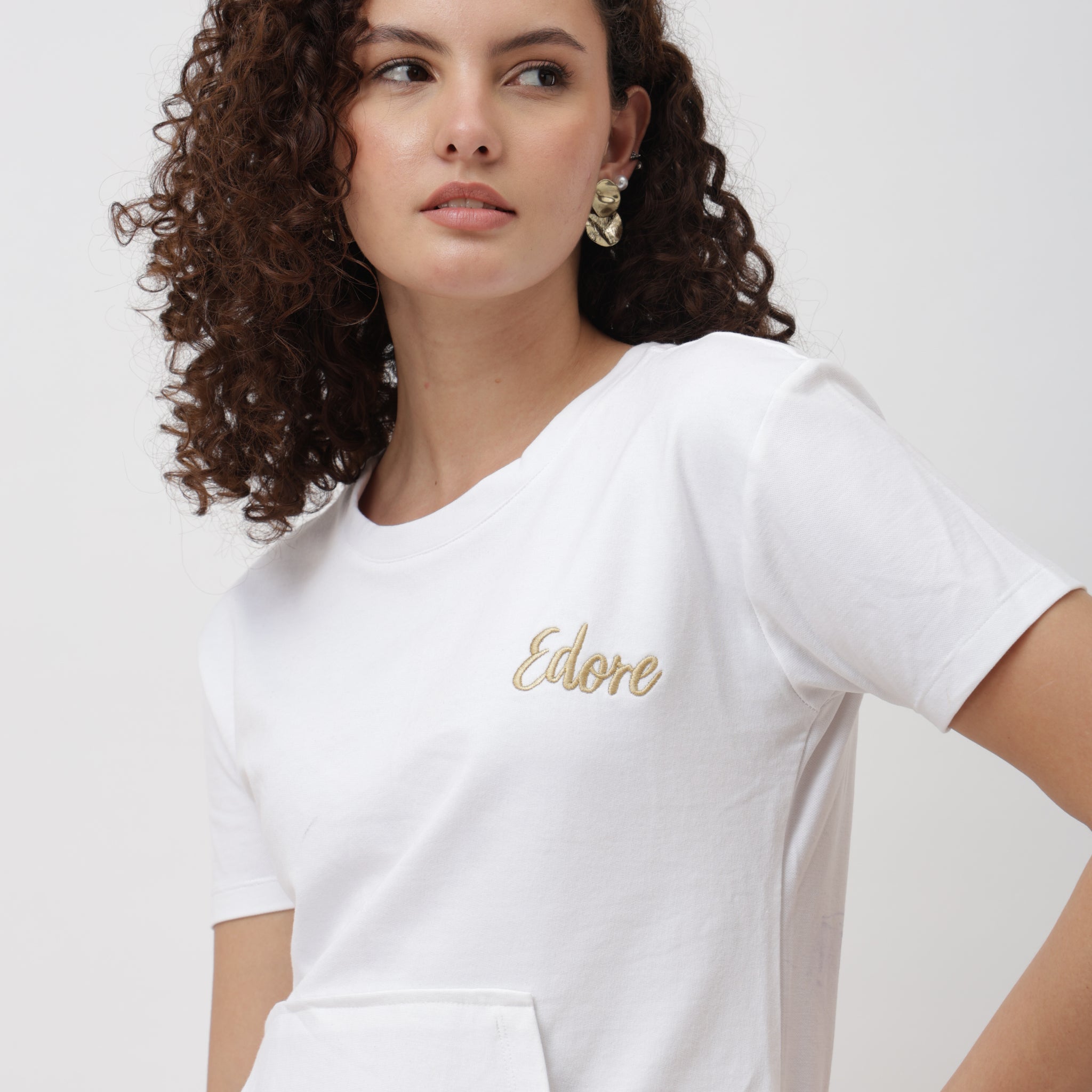 Arel White Boxy Fit T-Shirt