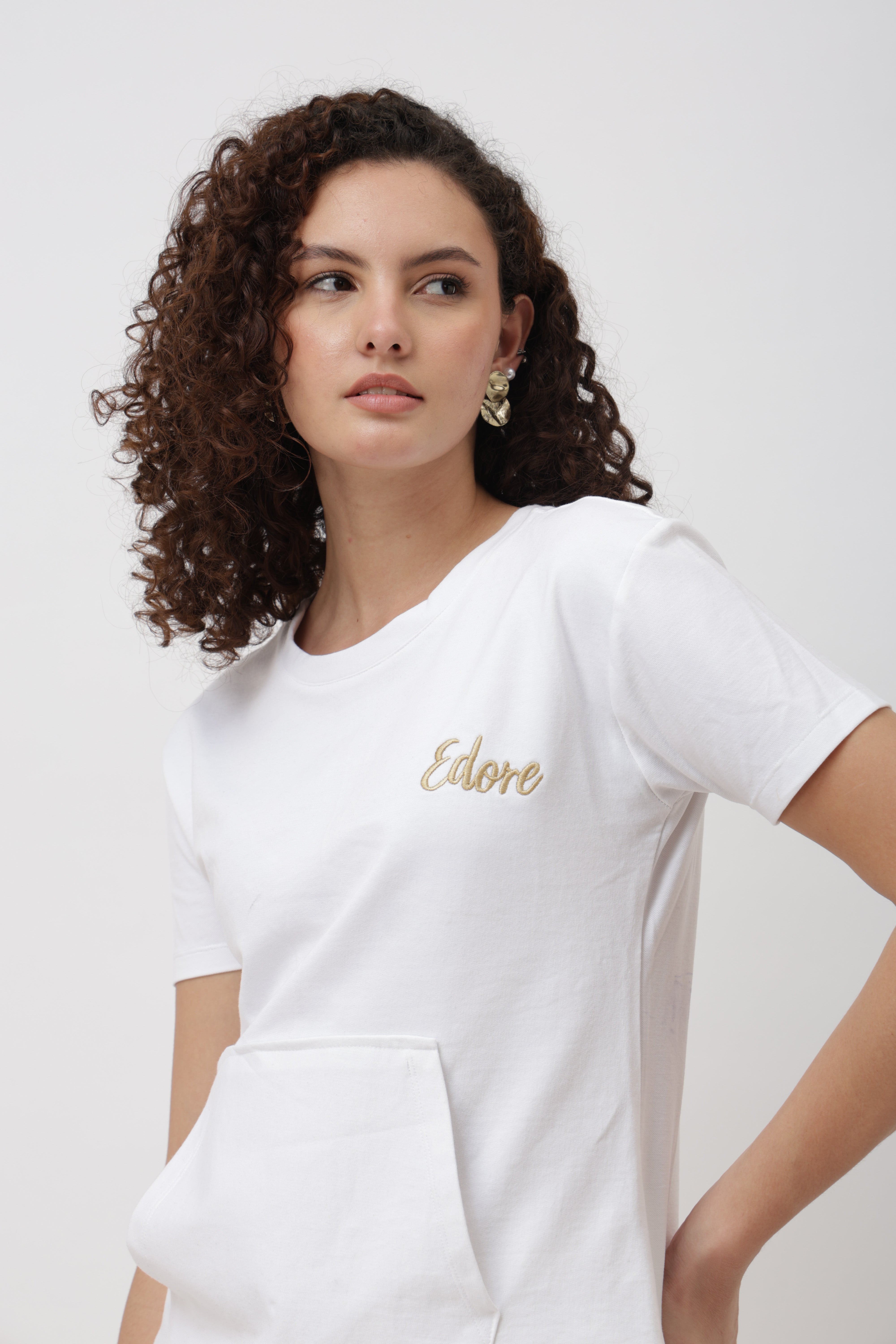 Arel White Boxy Fit T-Shirt