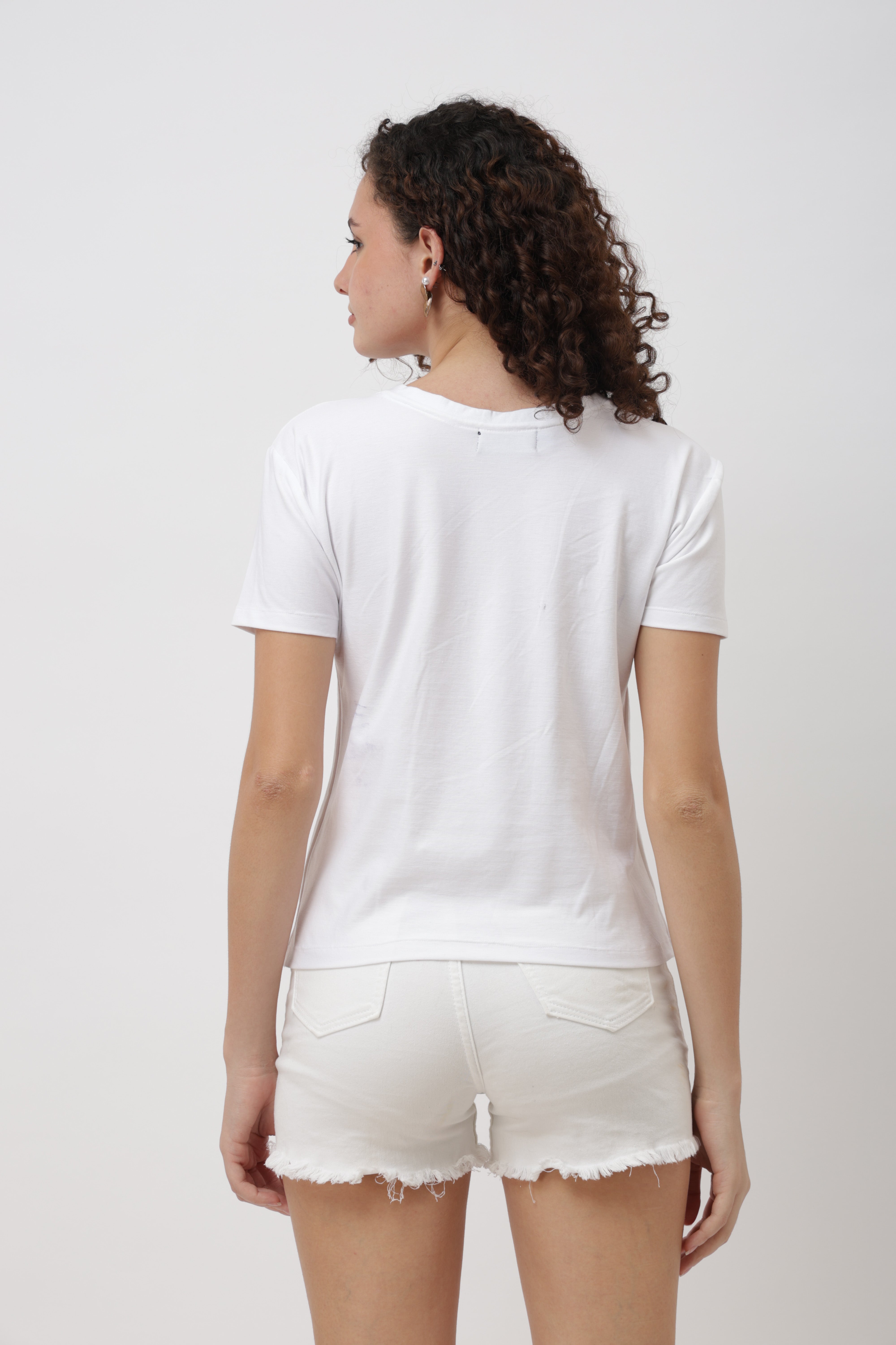Arel White Boxy Fit T-Shirt