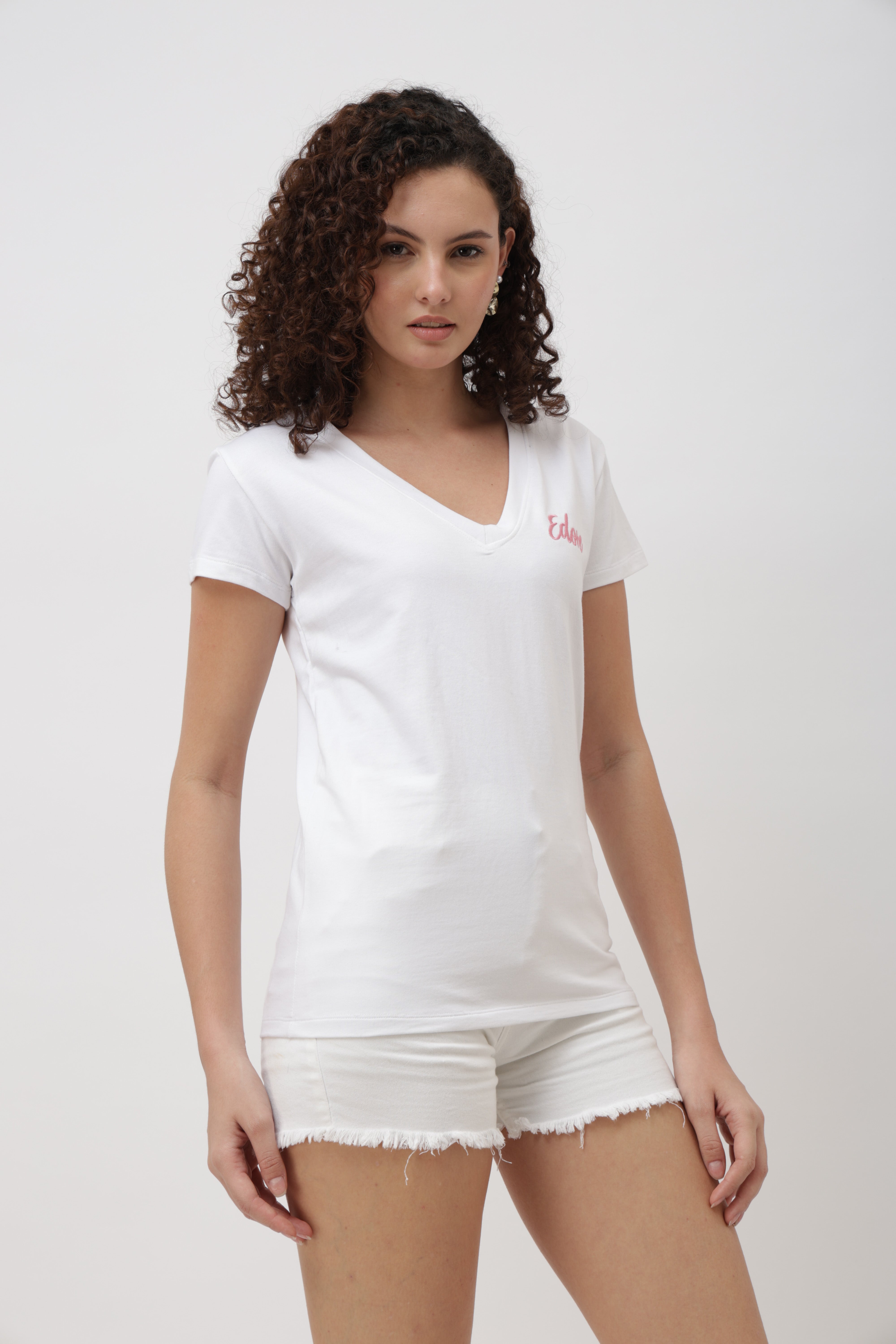 Kairo White V-Neck T-Shirt