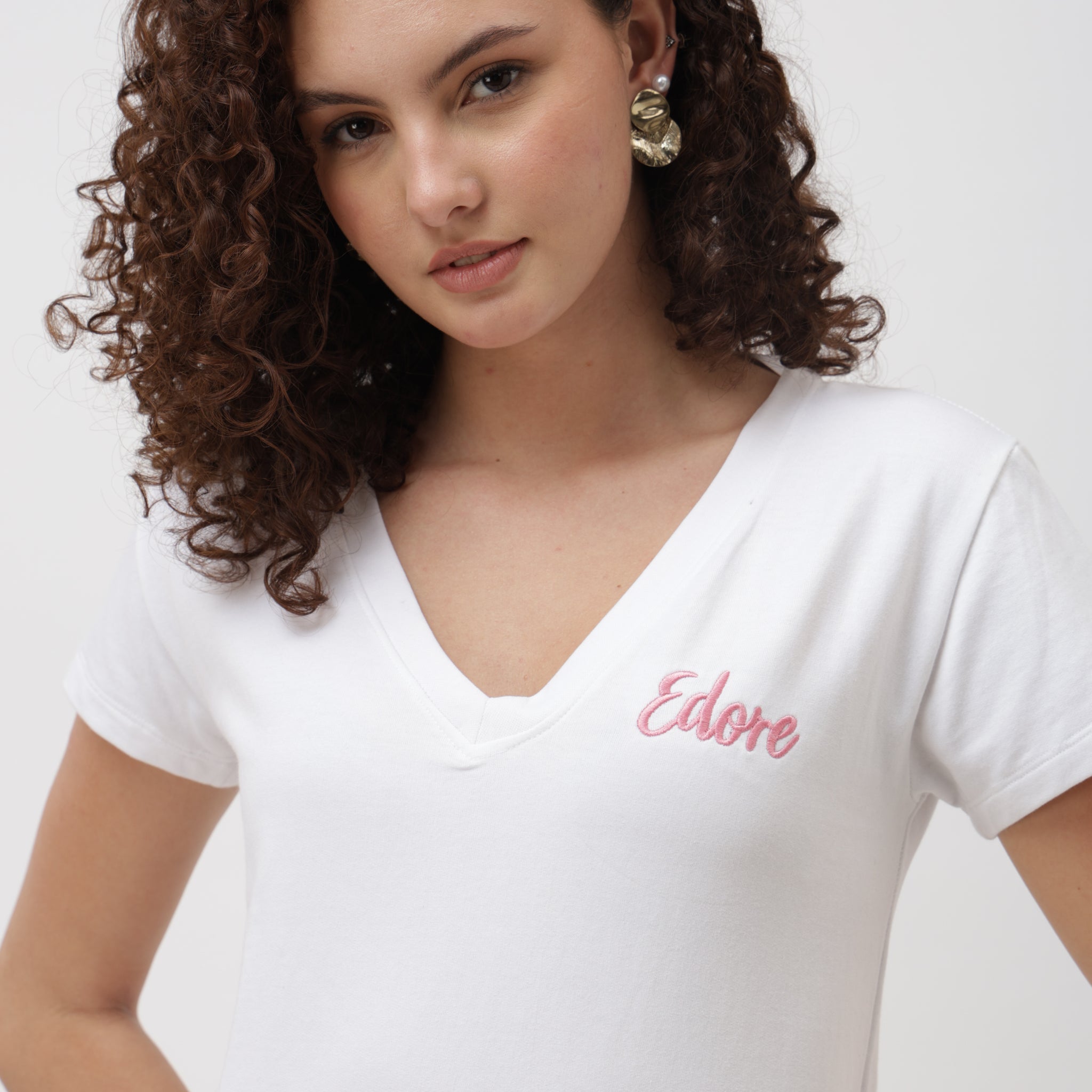 Kairo White V-Neck T-Shirt