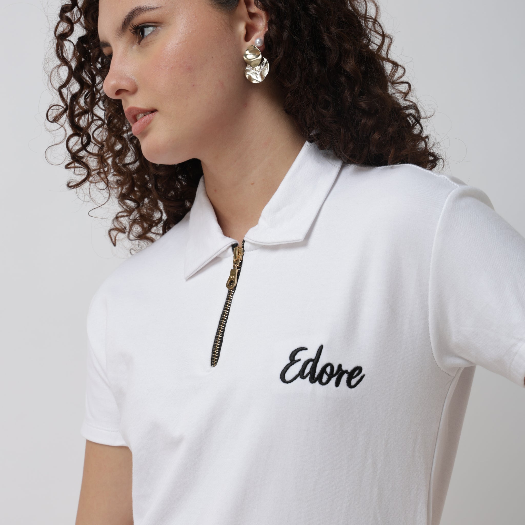 Druen Unisex Zip Polo T-Shirt