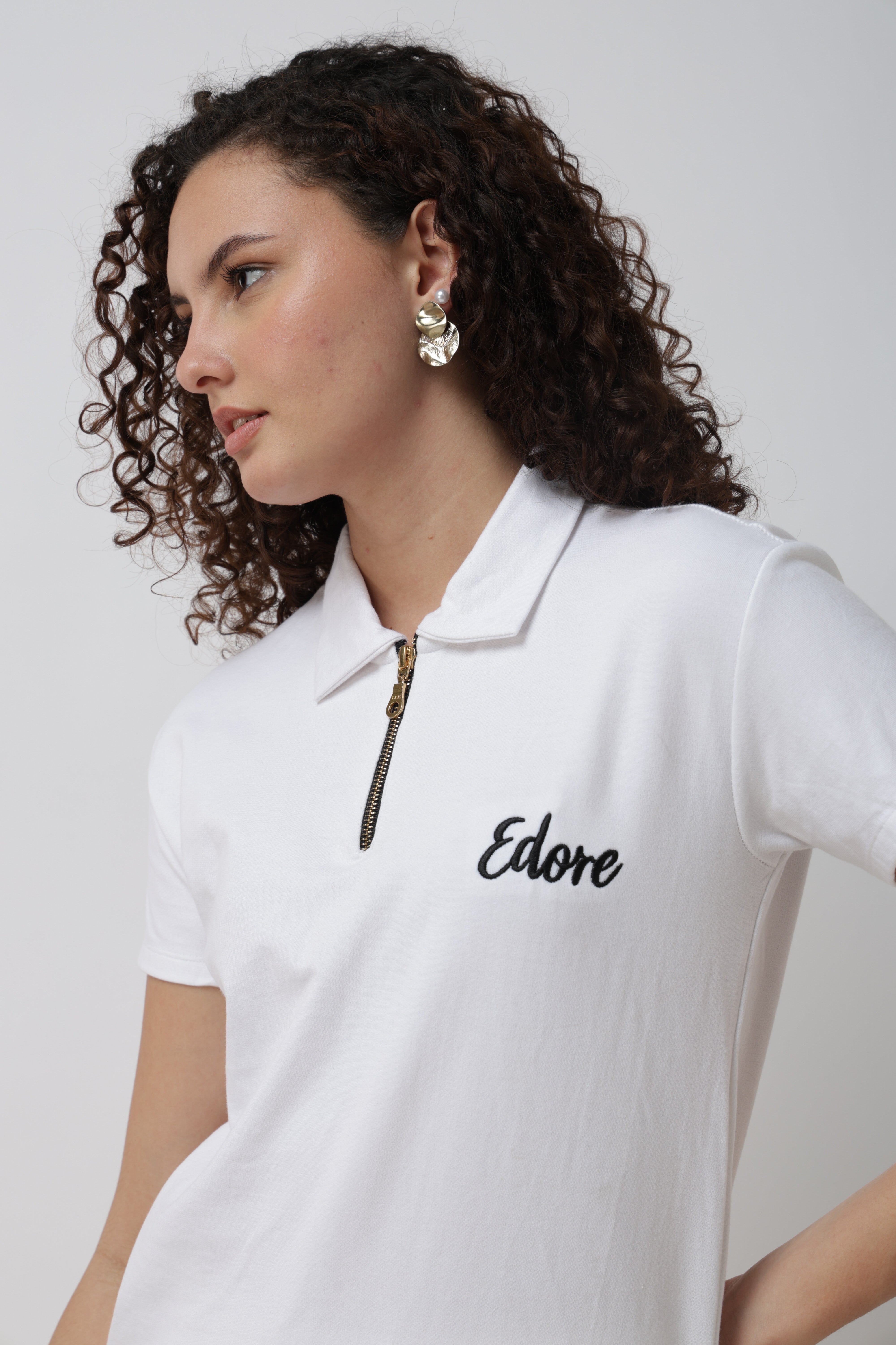 Druen Unisex Zip Polo T-Shirt