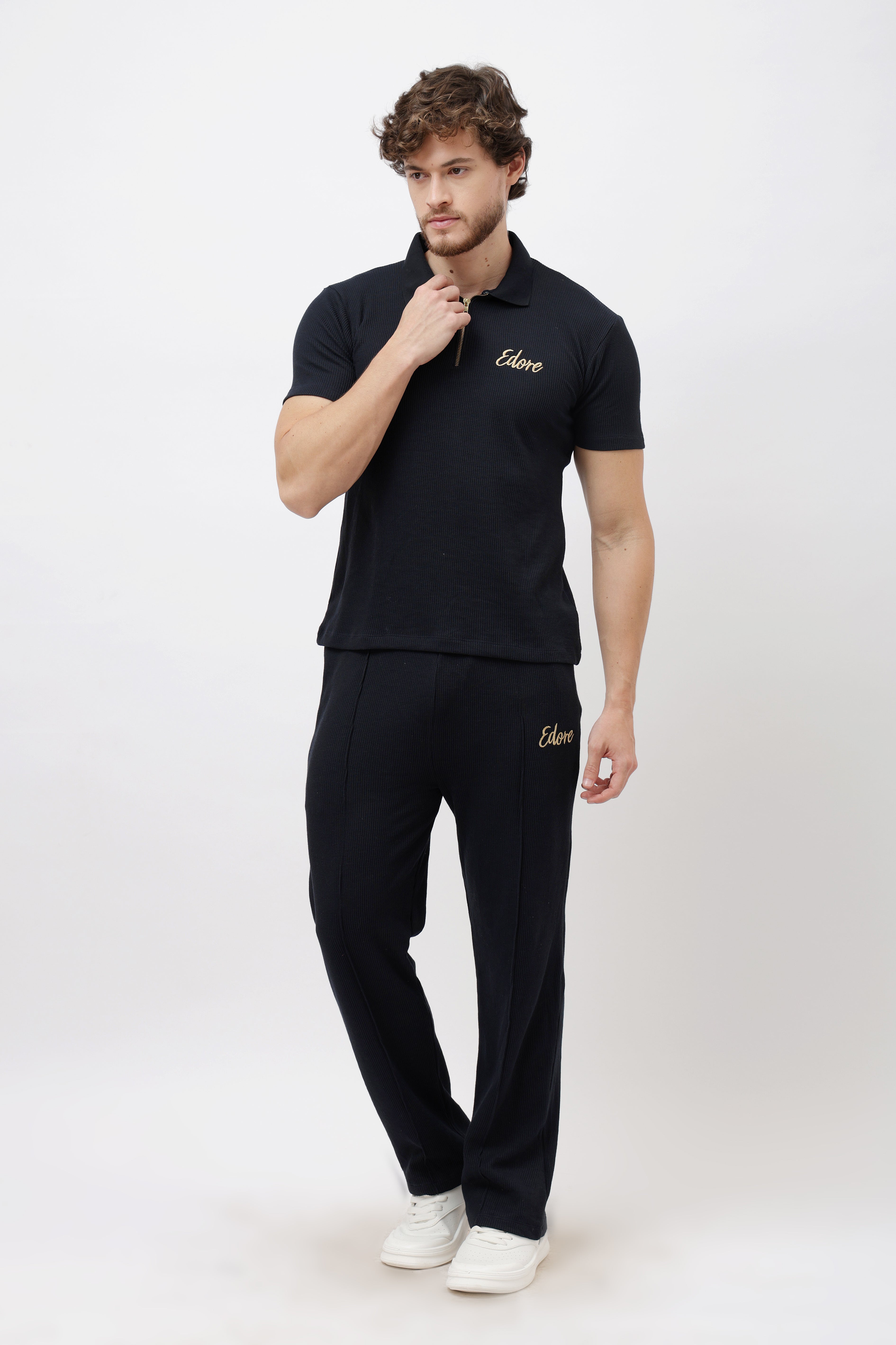 Lyn Unisex Navy Blue Pintex Pyjama