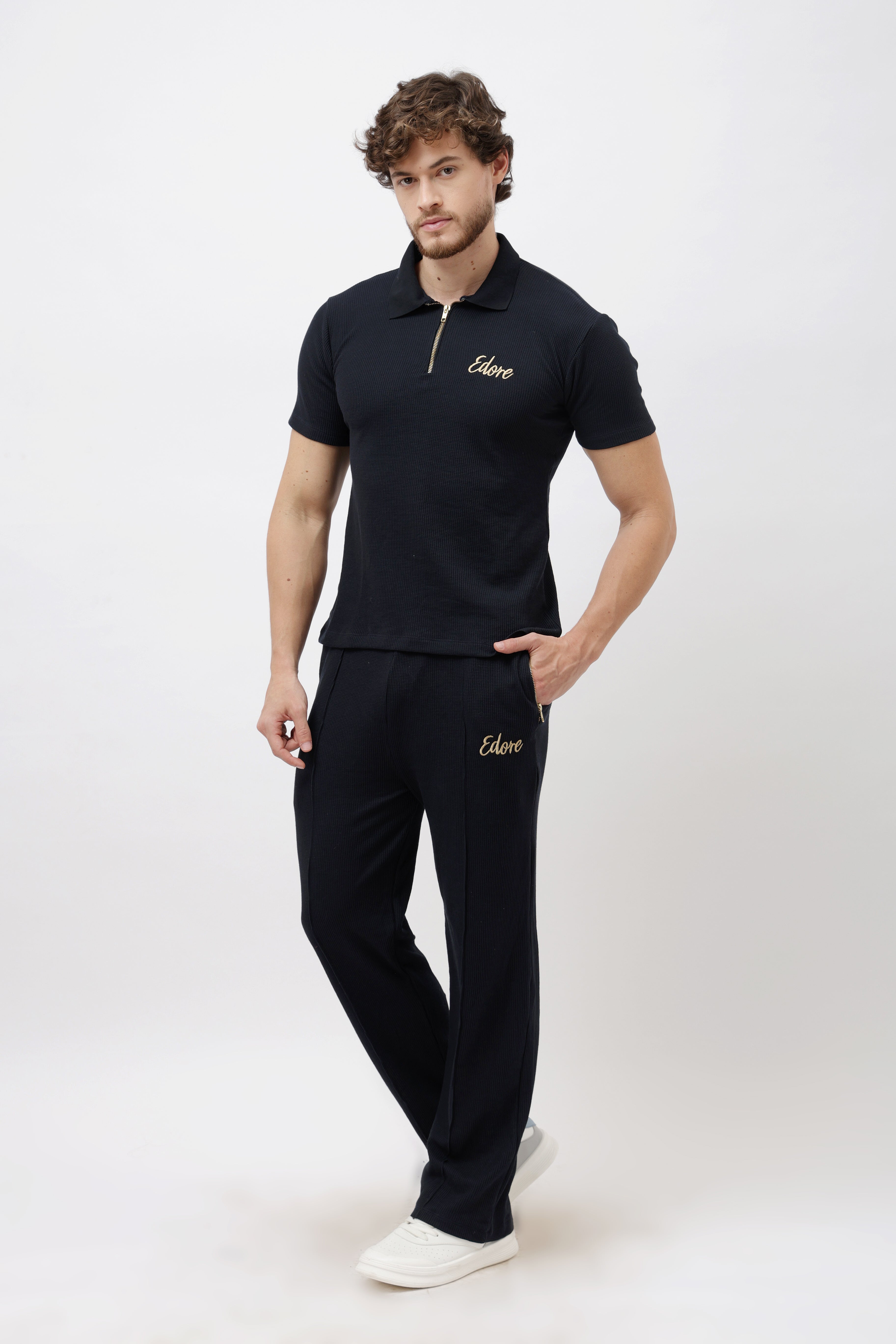 Lyn Unisex Navy Blue Pintex Pyjama