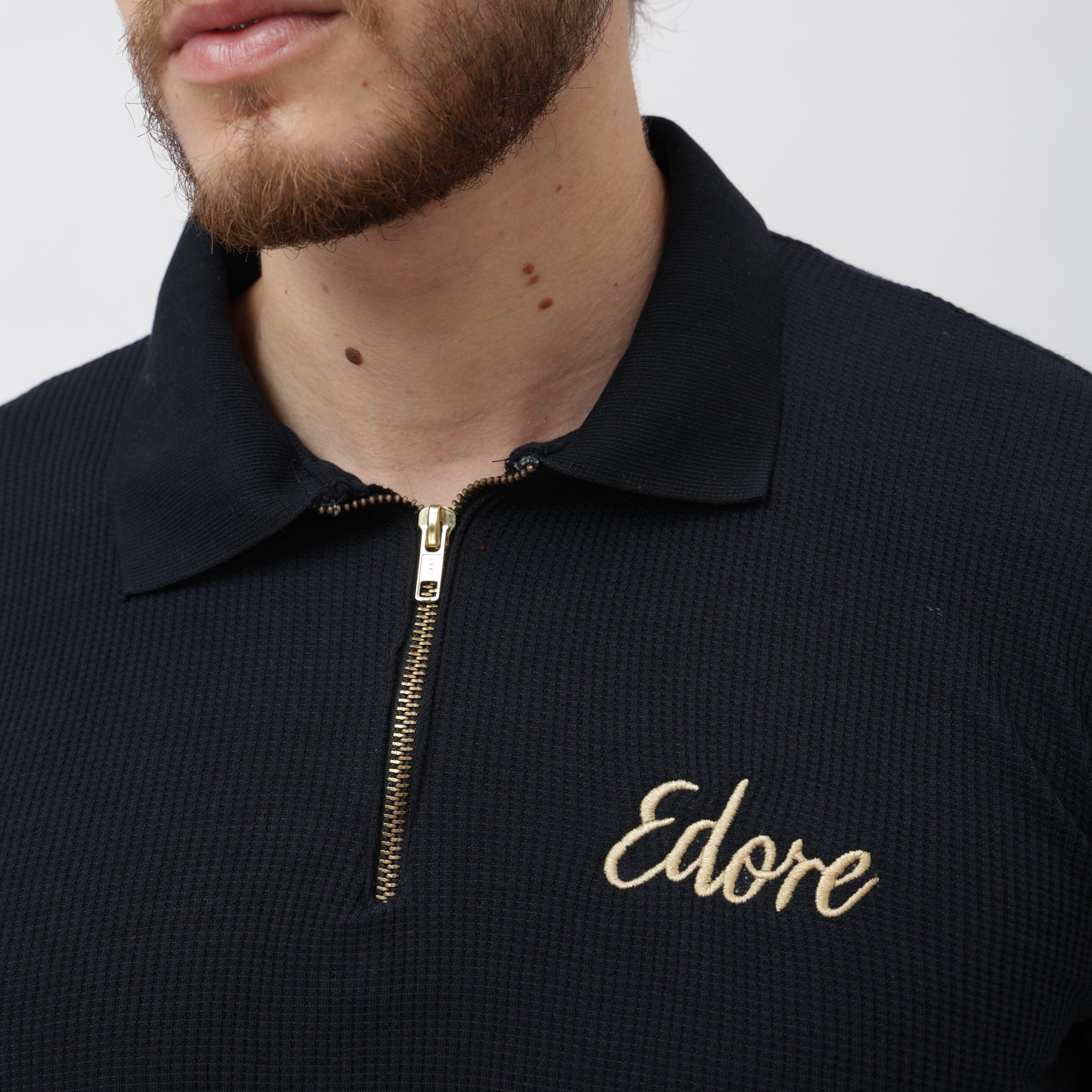 Cairn Unisex Navy Blue Half Zip Polo T-Shirt