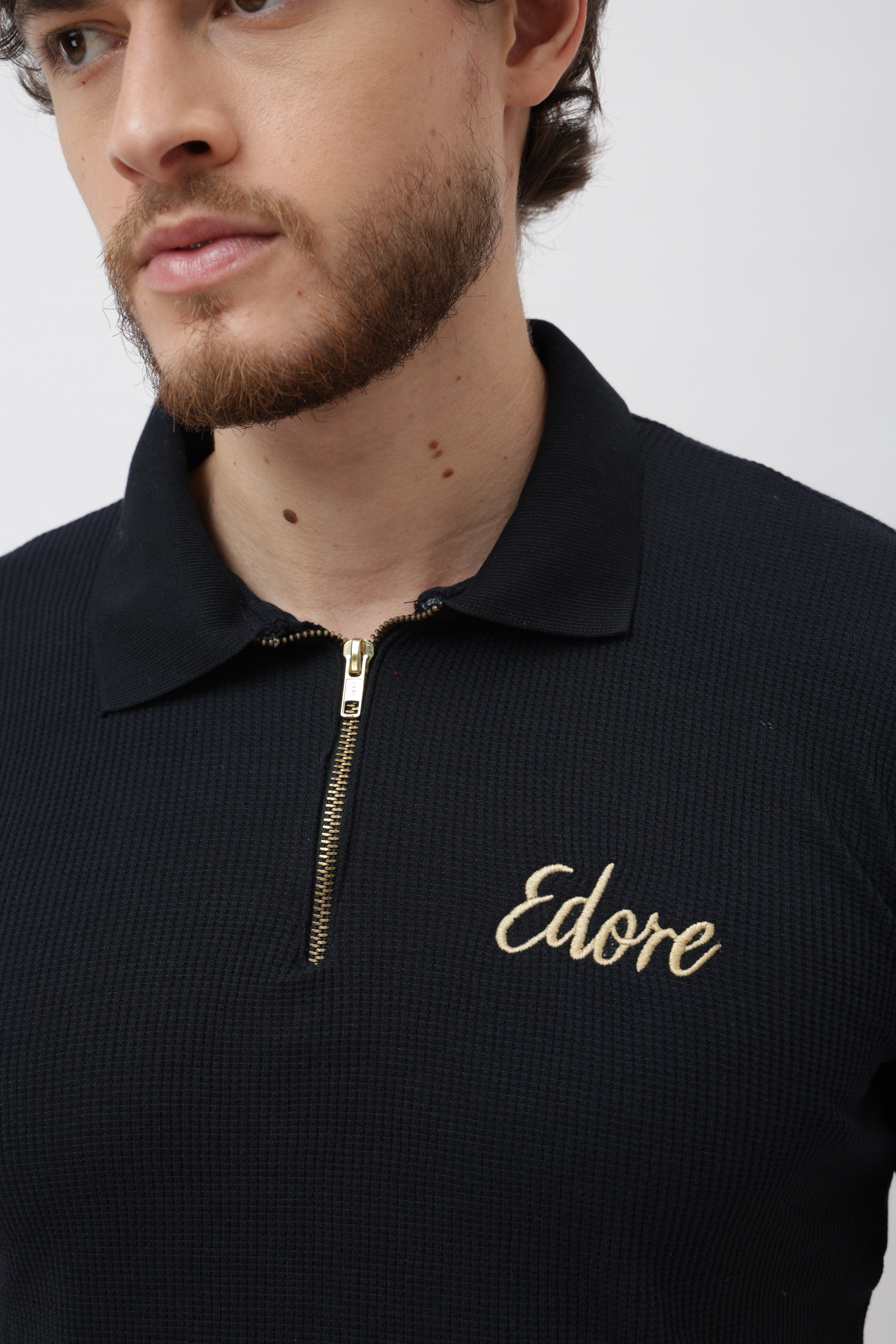 Cairn Unisex Navy Blue Half Zip Polo T-Shirt