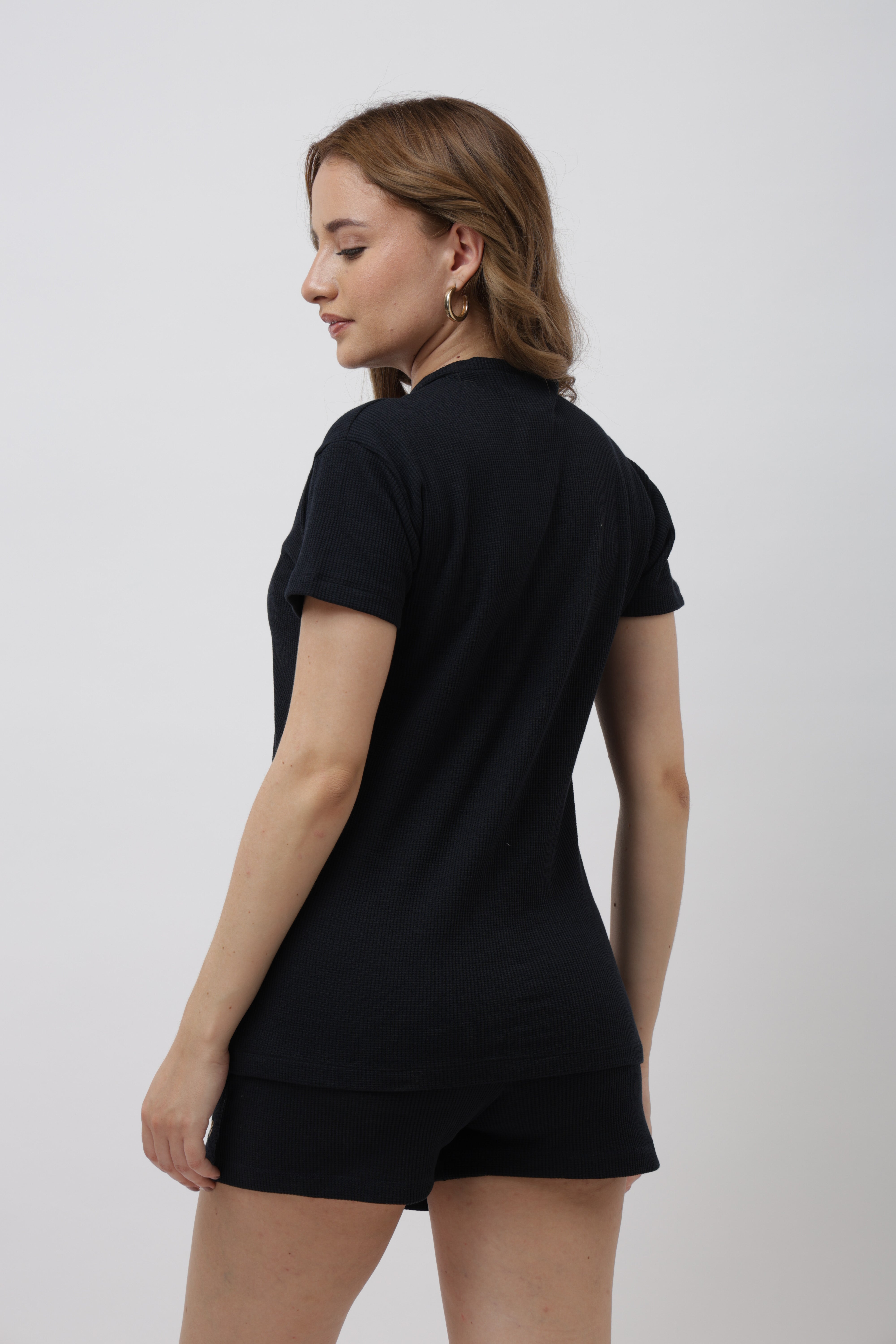 Rein Navy Blue Ribbed Skort